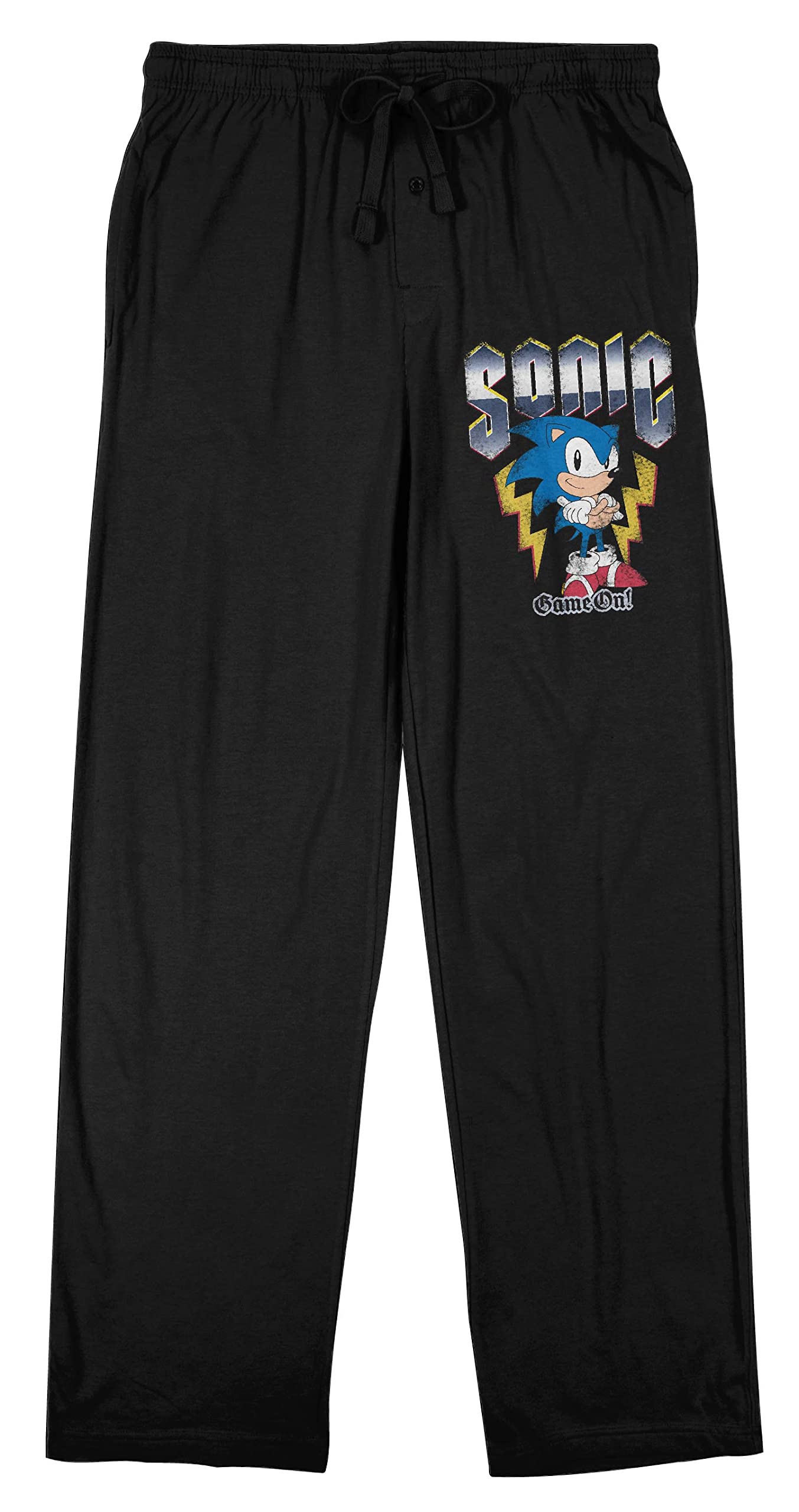 Sonic The Hedgehog Classic 1991 Men's Black Graphic Sleep Pajama Pants - Comfortable Lounge Pants for Gaming, Anime Fans & Retro Video Game Lovers