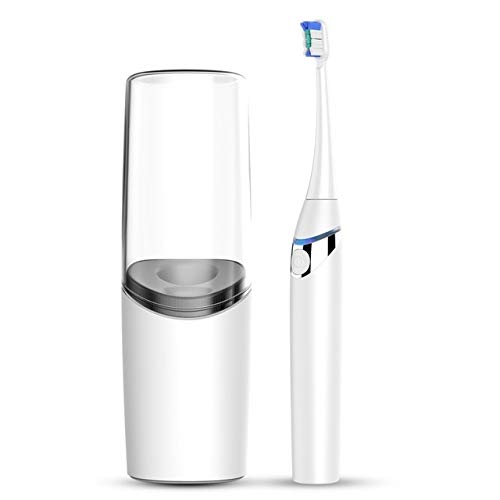 Electric Toothbrush with UV Sanitizer & Travel Case - Waterproof Portable Toothbrush Kit for Adults - Includes Sterilizing Dryer & Rinse Cup - Perfect for Travel, Home & Office Use