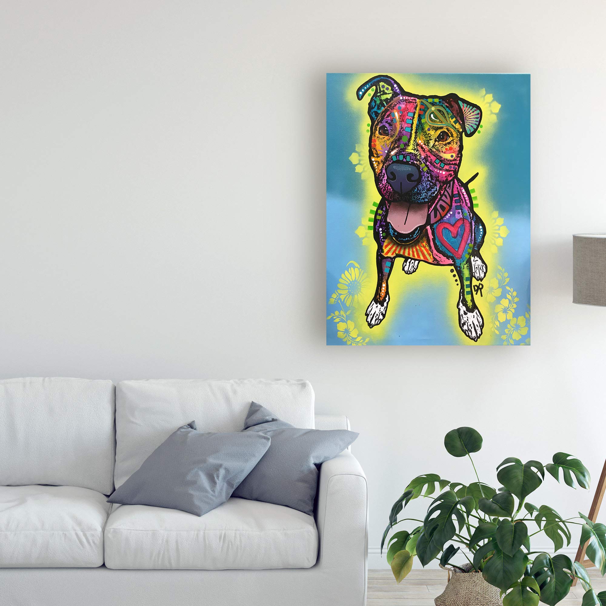 Dean Russo Dog Pop Art Pitt Bull Canvas Print - 35x47 Inch Wall Decor for Living Room, Bedroom & Office | Trademark Fine Art