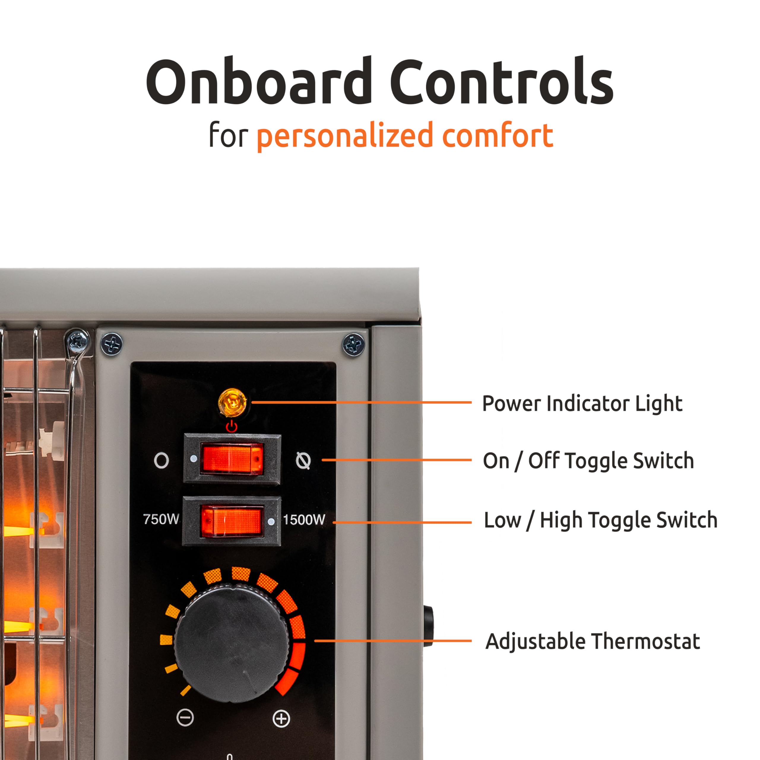 Portable Electric Space Heater with Adjustable Temperature - Indoor Radiant Heater for Home, Office, Garage & Workshop - Perfect for Winter Heating & Energy Saving (Model QGW15-550A)