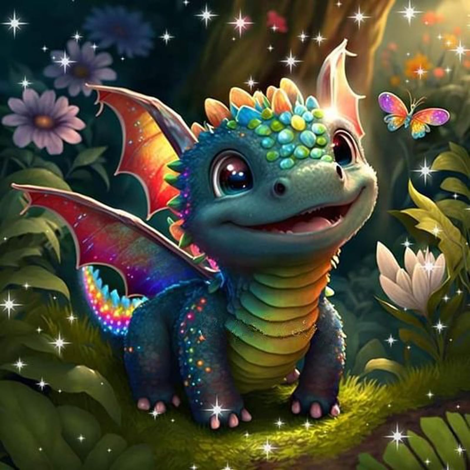 5D DIY Dragon Diamond Painting Kit for Adults - Full Drill Diamond Art Home Wall Decor 14x14 Inch | Perfect for Relaxation, Stress Relief & Unique Gift Idea