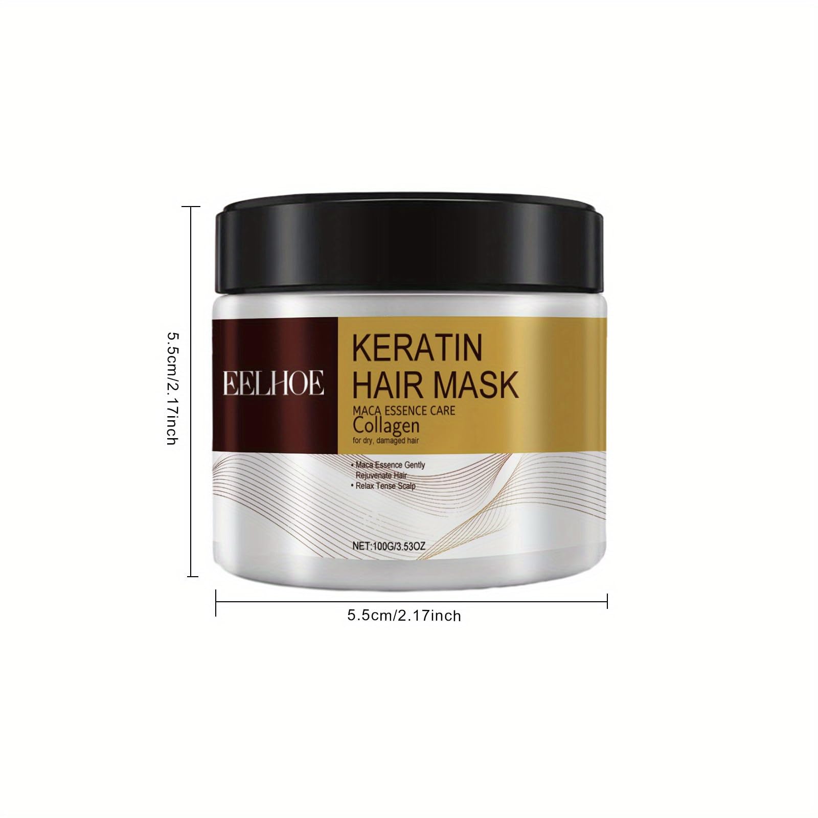 2PCS Collagen Hair Mask & Black Hair Dye Shampoo with Argan Oil - Deep Conditioning Treatment for Dry, Damaged Hair - Repair Cream for Women & Men | At-Home Salon Treatment for Color-Treated & Frizzy Hair