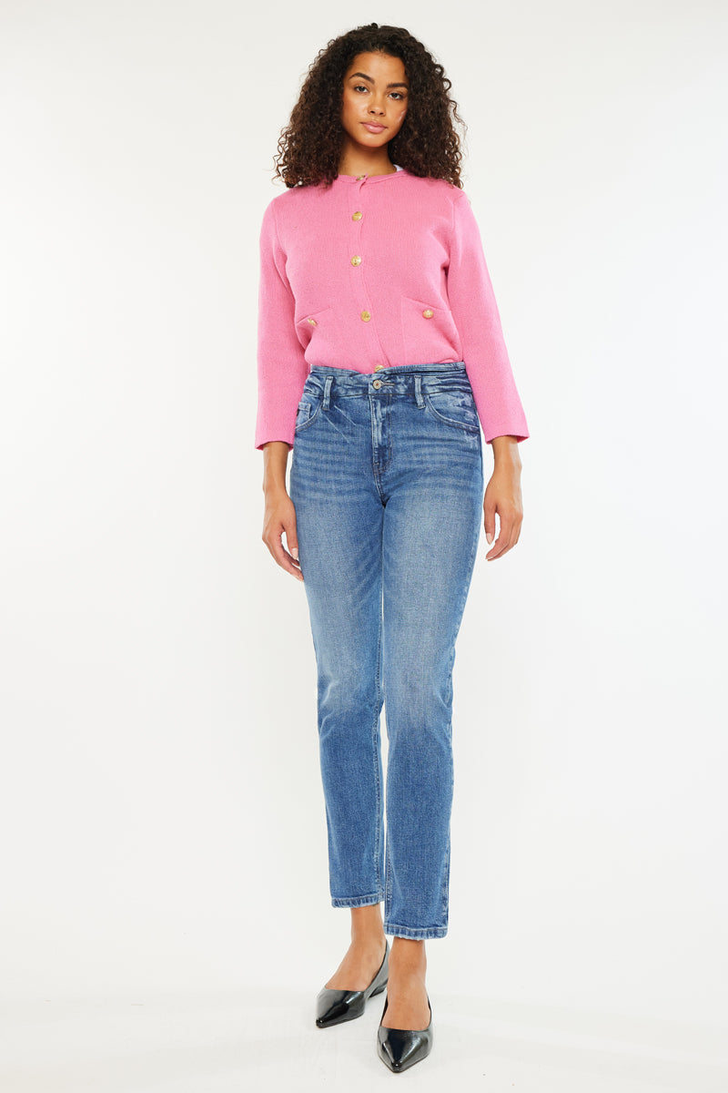 Rufan High Rise Mom Jeans for Women - Vintage 90s Retro Stretch Denim Pants | Perfect for Casual Outfits, Date Nights & Street Style