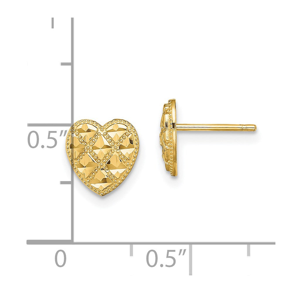 TE709 Gold Criss Cross with Diamond/CZ Heart Post Earrings - Perfect for Valentine's Day Gifts, Anniversary Presents & Everyday Elegance