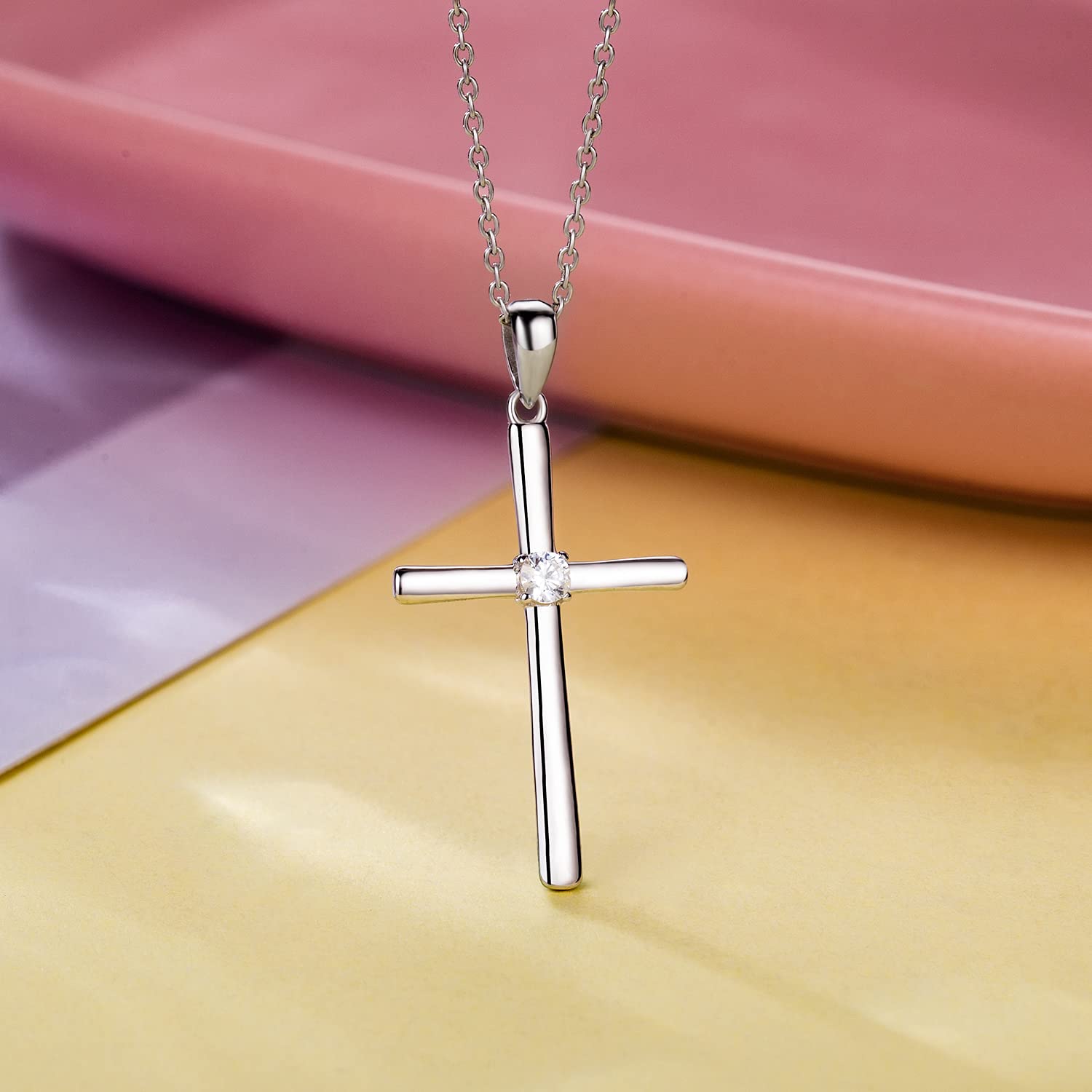 925 Sterling Silver Cross Pendant Necklace for Women - First Communion Gift, Religious Jewelry for Mom, Wife, Her - Perfect for Church, Weddings & Special Occasions