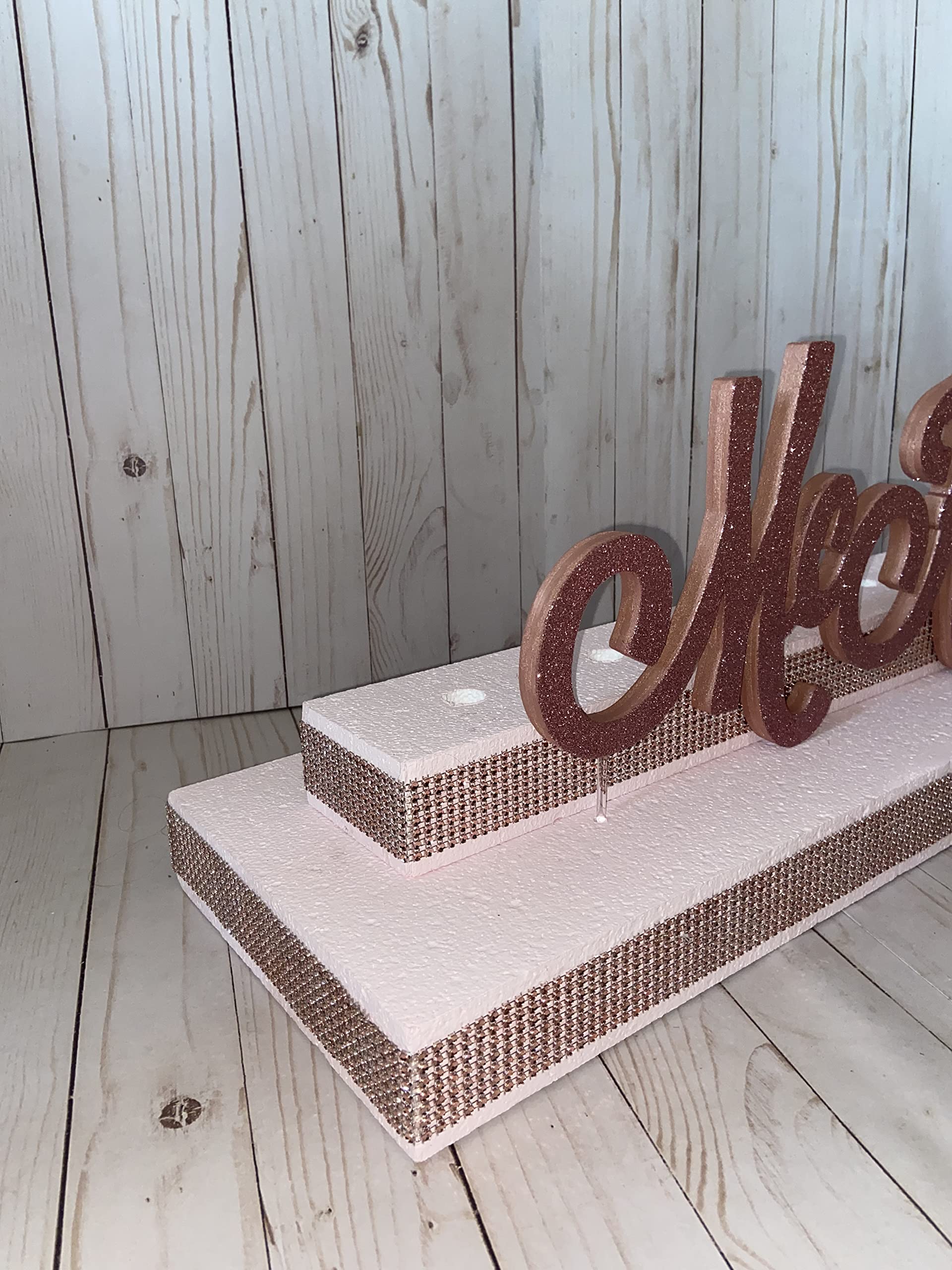Sweet 16 Candelabra - Elegant Bar Mitzvah & Bat Mitzvah Name Stand for Candle Ceremony | Glitter Personalized Candle Holder Board | Perfect for Birthday Celebrations & Religious Events