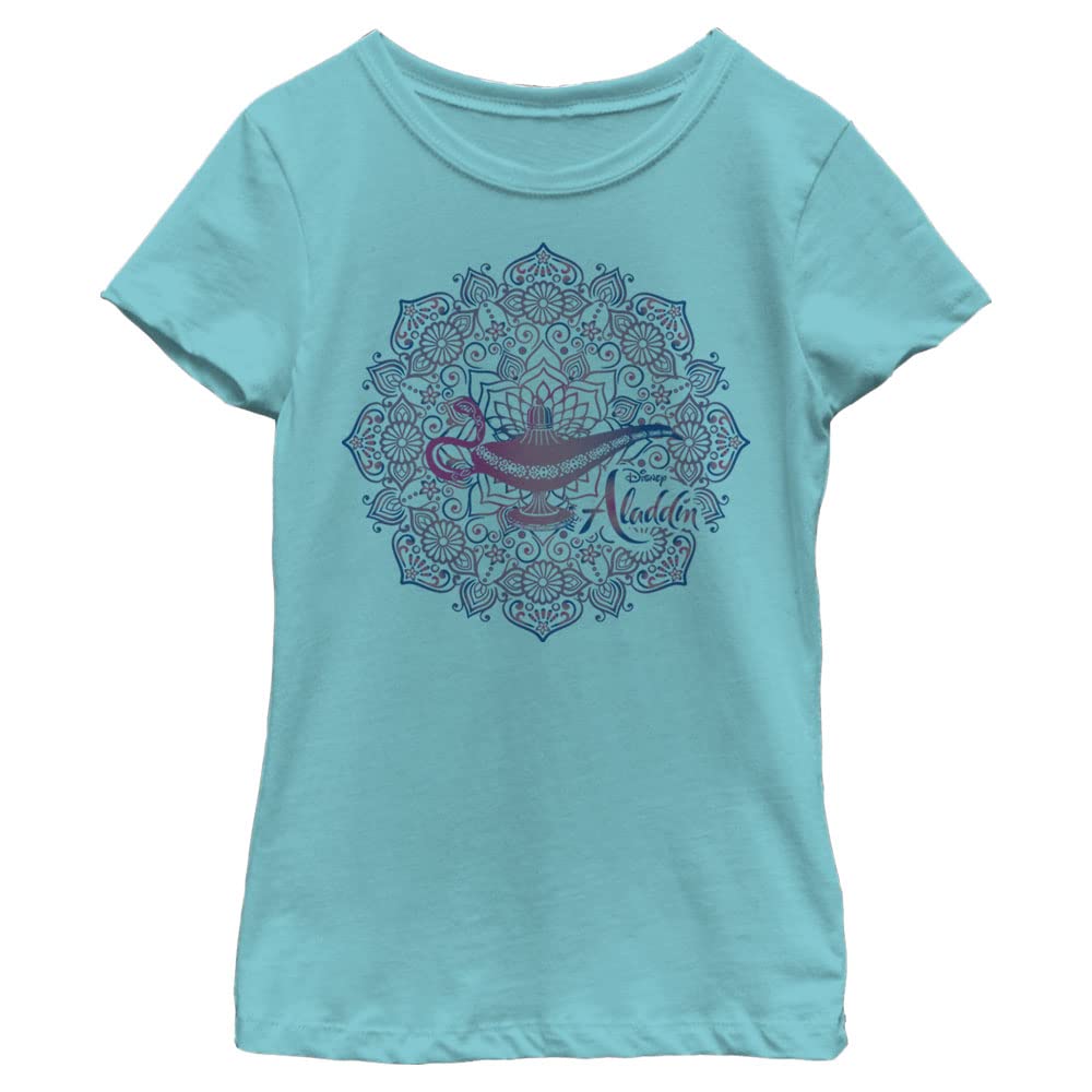 Disney Aladdin Live Action Lamp Mandala Short Sleeve T-Shirt for Girls - Casual Wear, Cosplay, and Disney Themed Outfits