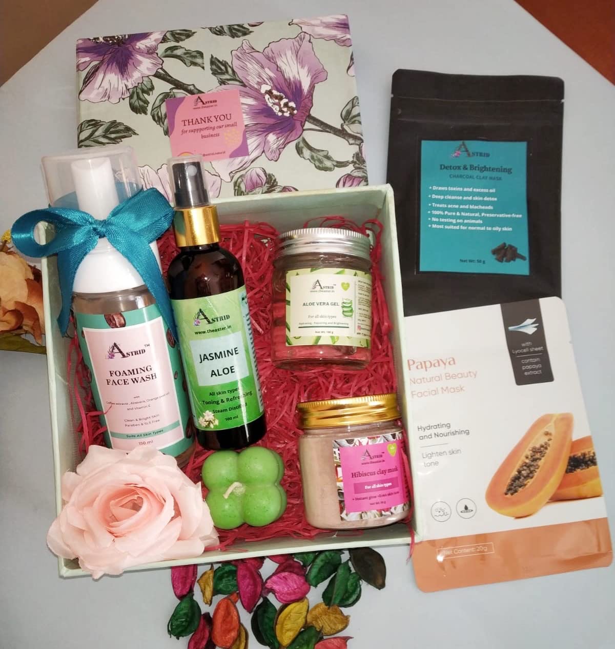 Astrid Selfcare Essential Gift Hamper Box for Women & Men - Charcoal Clay Mask Spa Kit, Paraben & Sulphate Free, All Skin Types | Perfect for Birthdays, Anniversaries & Relaxation Gifts