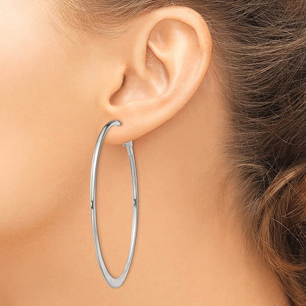 925 Sterling Silver Large Round Hoop Earrings for Women - 2.32 Inch Diameter Dangle Earrings | Hypoallergenic Fashion Jewelry Gift | Perfect for Parties, Weddings & Everyday Wear