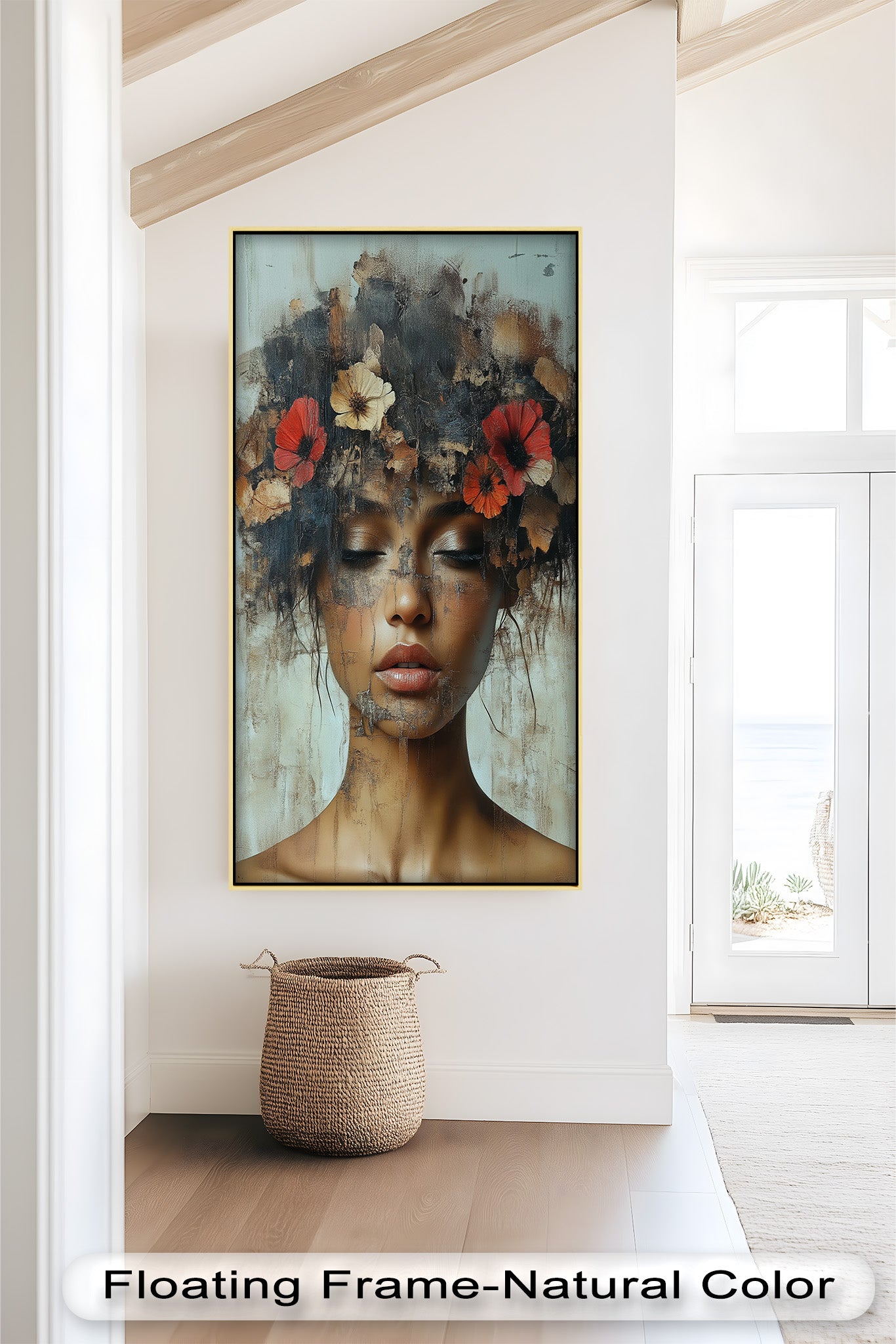 Ethereal Boho Flower Oil Painting - Autumn Reverie Wall Art for Home Decor, Living Room, Bedroom & Office | Handmade Canvas Artwork