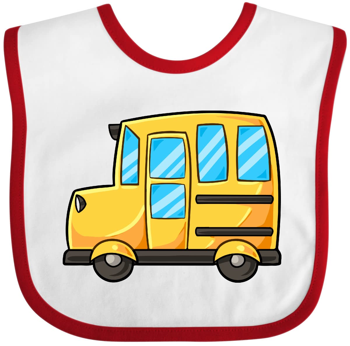 Inktastic Adorable School Bus Design Baby Bib - Soft & Absorbent for Messy Meals, Feeding Time, and Toddler Outfits