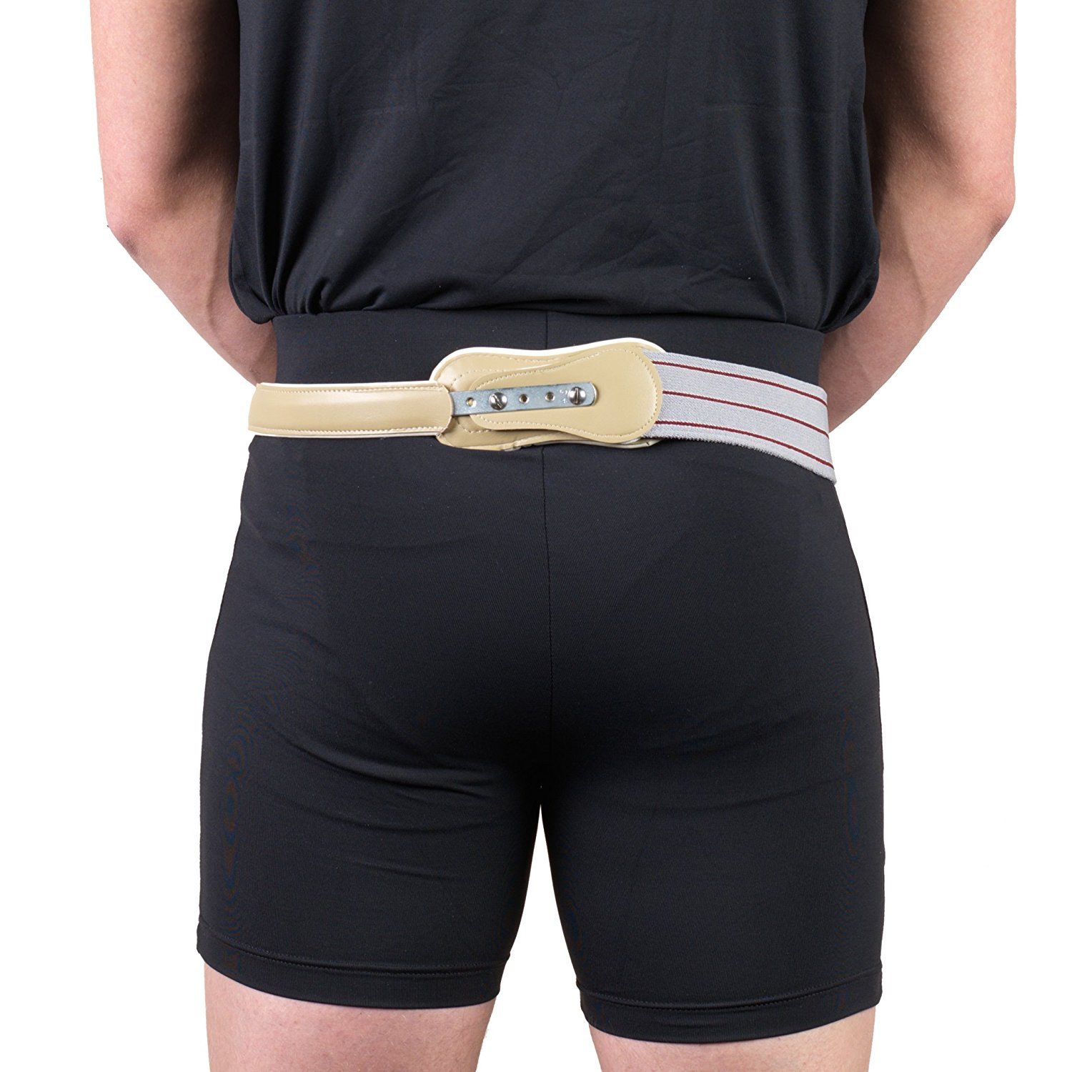 Hernia Truss with Single Spring & Scrotal Pad - Leather Support Belt with Adjustable Buckle for Left Side (42 Inch Hip) - Ideal for Daily Comfort, Post-Surgery Recovery & Active Lifestyle
