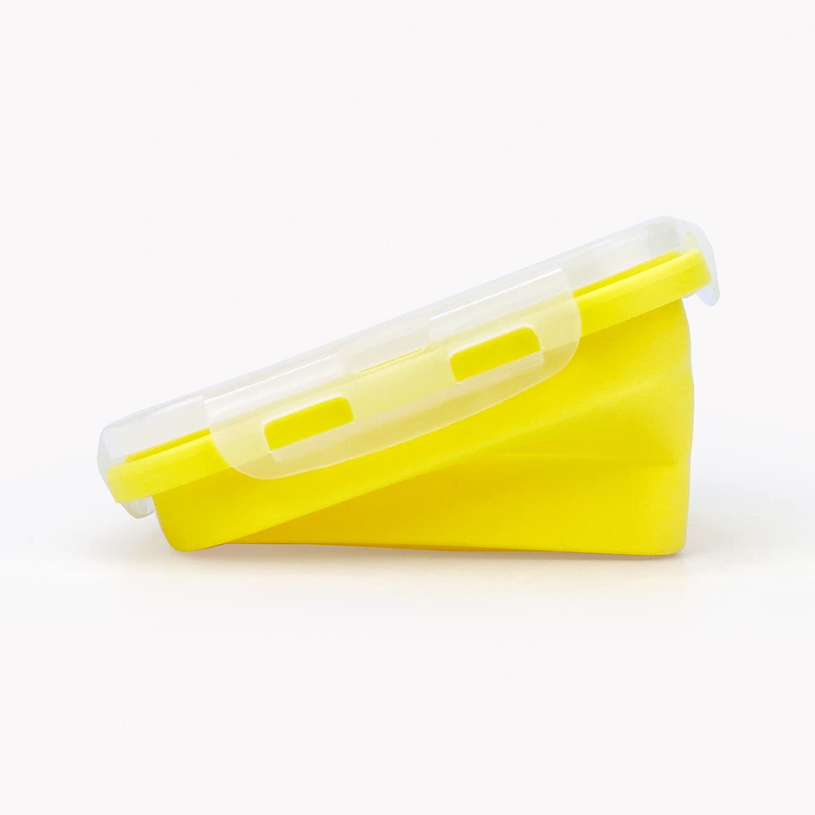 CCyanzi 3-Piece Collapsible Food Storage Containers with Lids - BPA-Free Silicone Lunch Box Set | Microwave, Freezer & Dishwasher Safe | Space Saving for Kitchen, Office & Camping (Yellow) | Perfect for Meal Prep, Leftovers & Outdoor Adventures