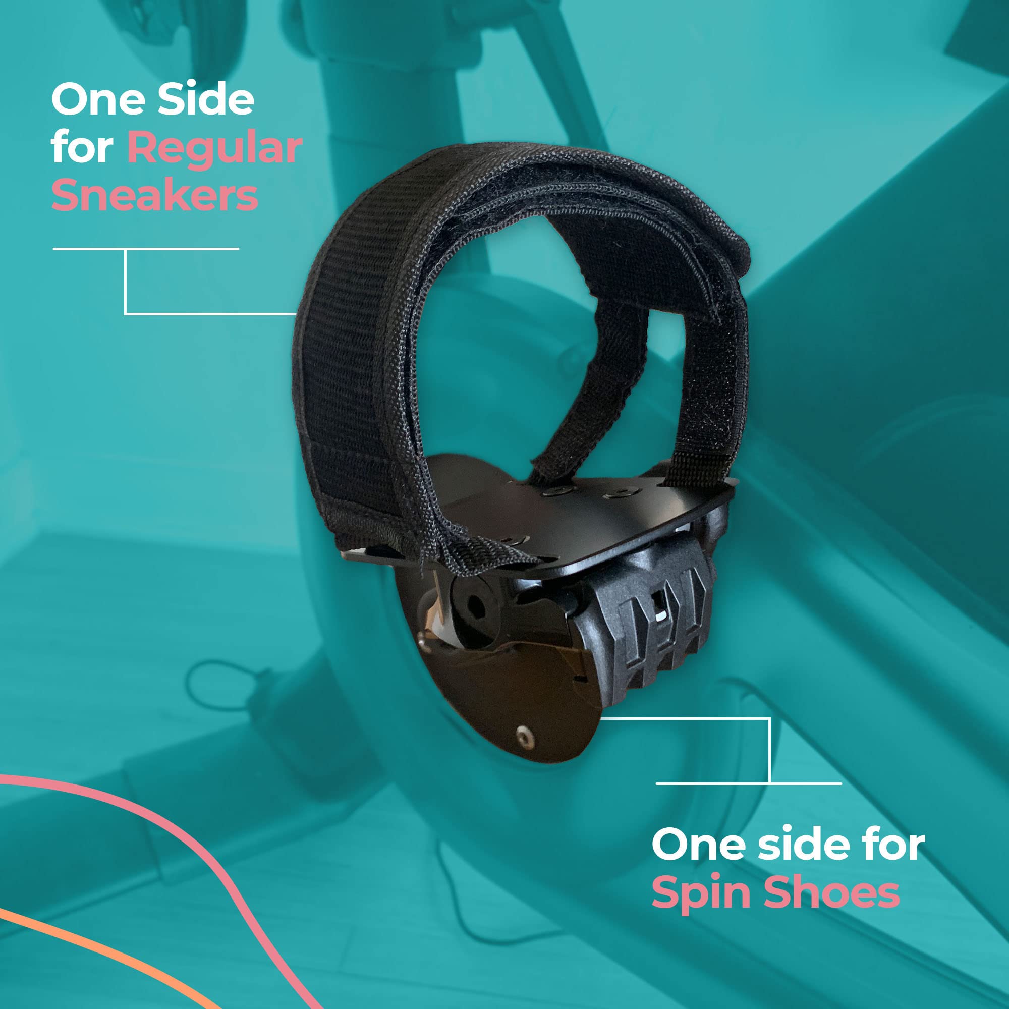 Peloton Bike Toe Cages & Clips - Compatible with Peloton Bike/Bike+ - Use Regular Sneakers - Secure Shoe Cage Pedal Converter for Indoor Cycling - Perfect for Home Workouts & Spinning Classes
