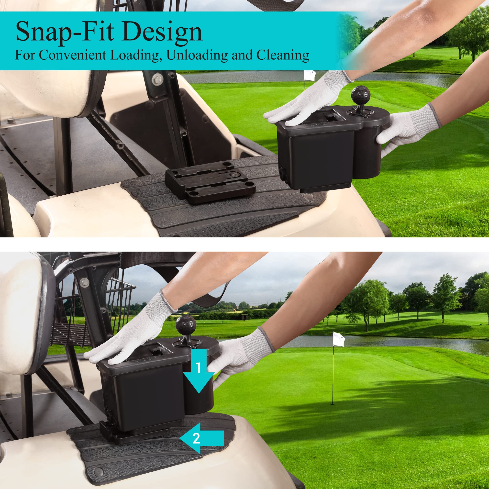 10L Golf Ball & Club Washer Bucket - Deep Cleaning for Golf Balls & Clubs, Compatible with EZGO, Club Car & Most Golf Carts - Perfect for Driving Range, Home Practice & Course Maintenance