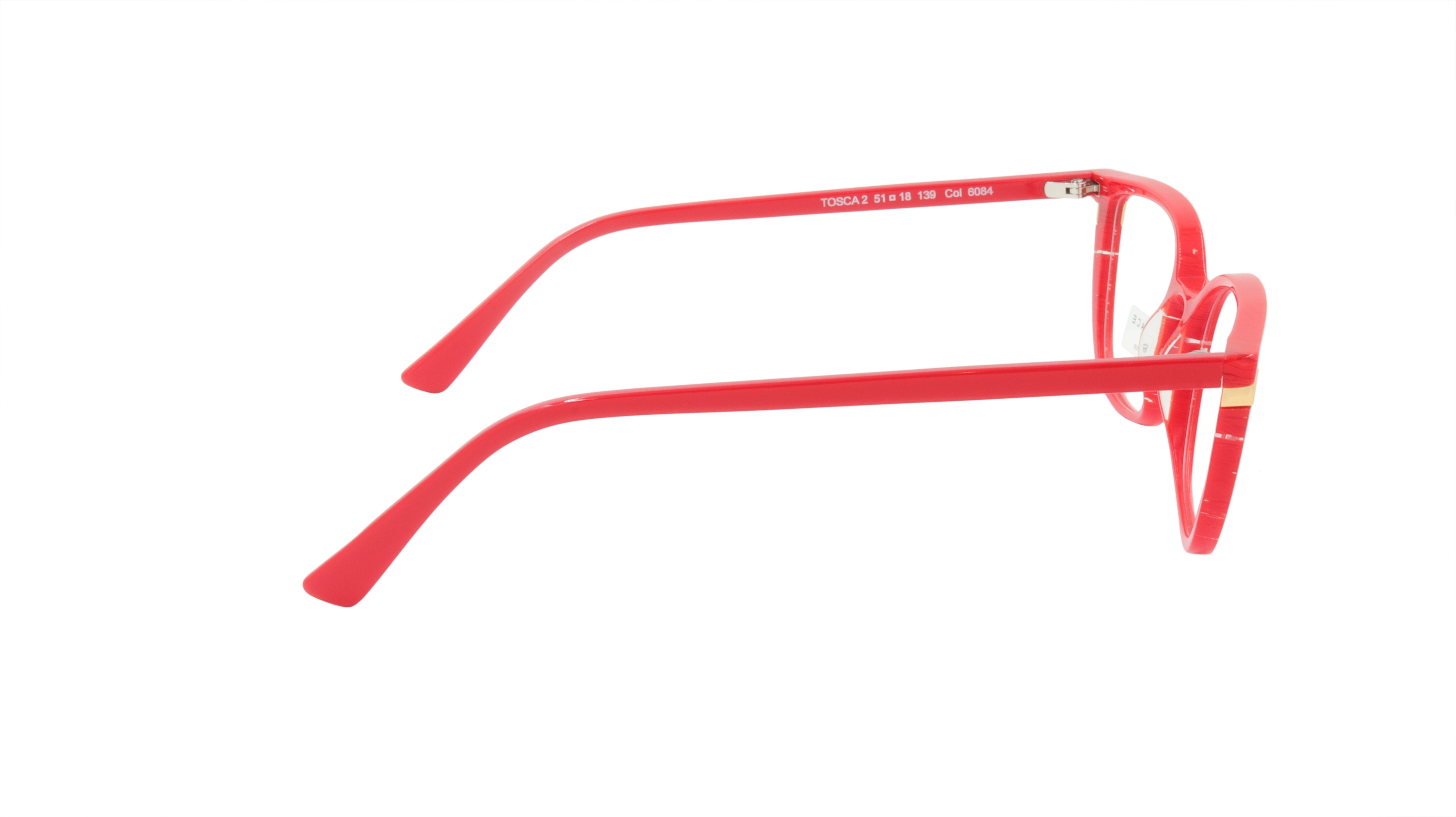 Face A Face TOSCA 2 Col. 6084 Acetate Eyeglasses Frame in Pleated Loving Red - Stylish & Comfortable Glasses for Work, Reading & Fashion