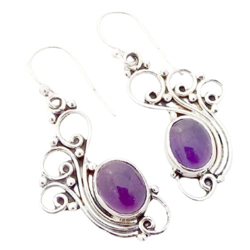 Handmade 925 Sterling Silver Peacock Earrings with Purple Amethyst Gemstones | Elegant Boho Jewelry for Women | Perfect for Parties, Weddings & Special Occasions