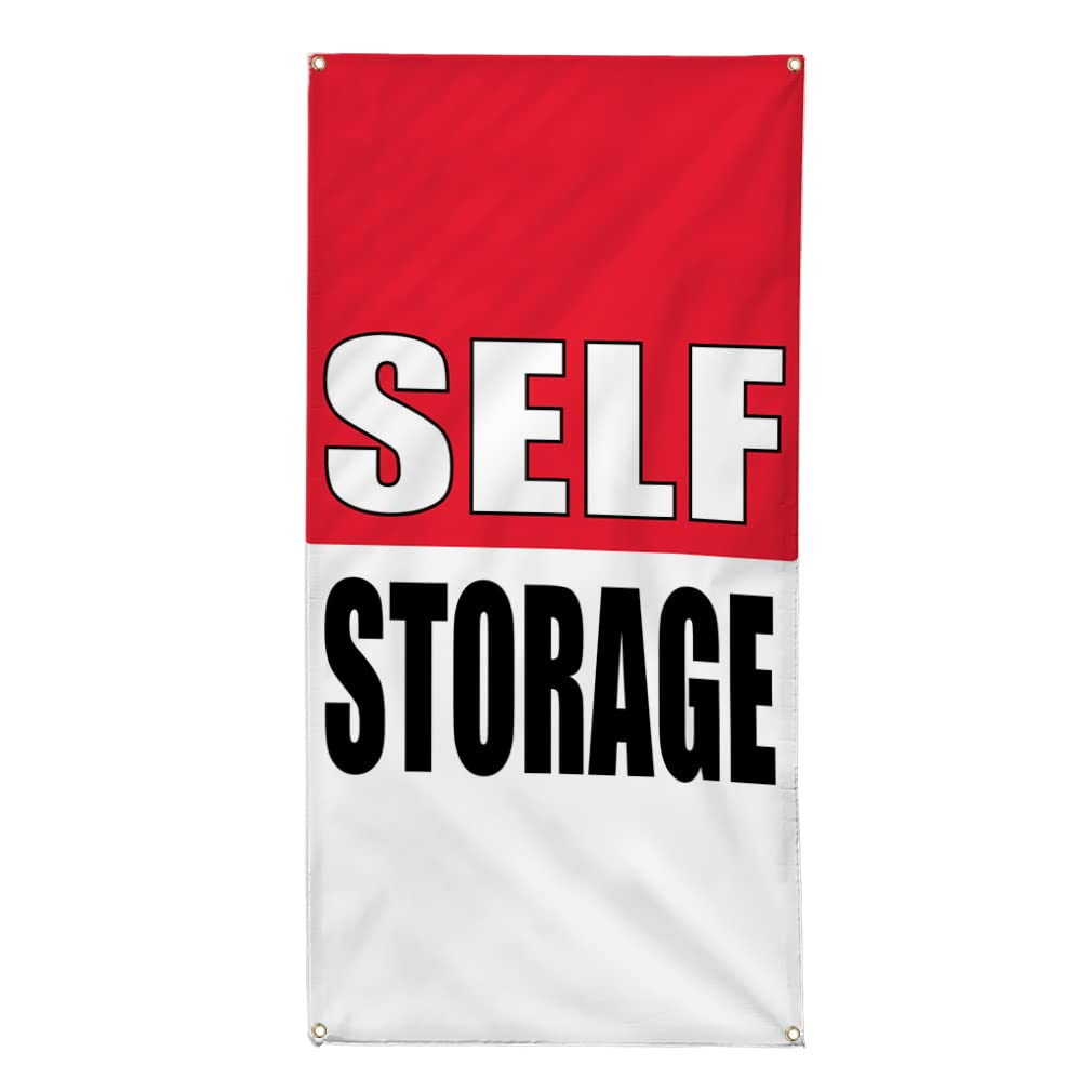 Custom Vertical Vinyl Banner - Multiple Sizes (144x60 Inches) for Self Storage Promotion, Business Advertising & Outdoor Signs - Weatherproof with 10 Grommets - Perfect for Yard Sales, Industrial Events & Storefront Displays
