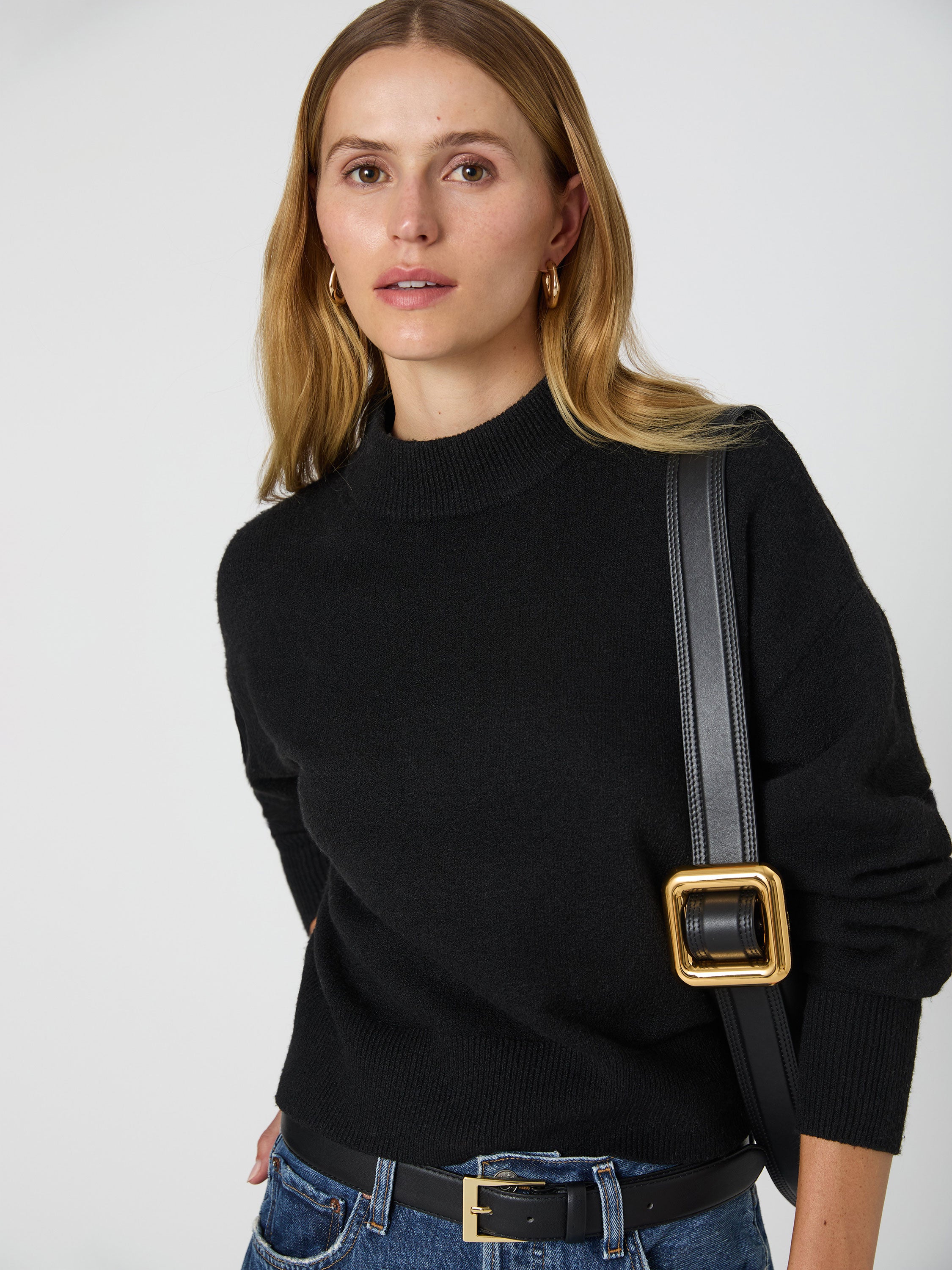 Vhari Women's Mock Neck Sweater - Soft Knit Pullover for Fall & Winter - Perfect for Casual Outfits, Office Wear & Cozy Evenings