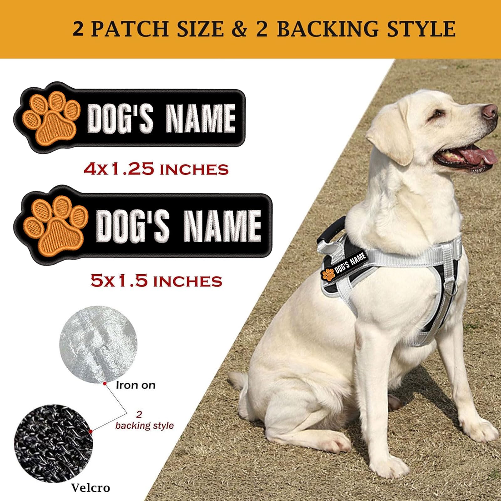 Custom Embroidered Name Patches - Personalized Hook & Loop Tactical Patches for Military, Dog Harness, Backpacks & Jackets - Removable & Durable for Outdoor, Tactical & Casual Use