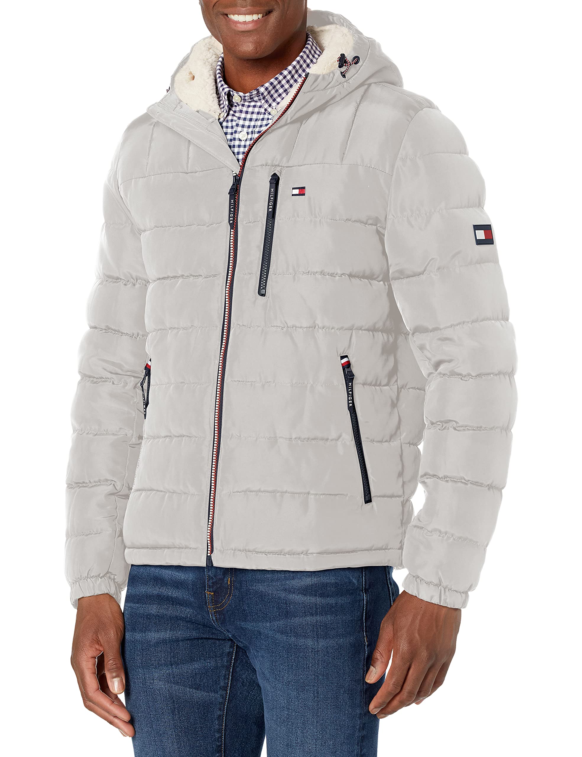 Tommy Hilfiger Men's Midweight Sherpa-Lined Hooded Water-Resistant Puffer Jacket | Winter Warm Coat for Outdoor Activities & Casual Wear