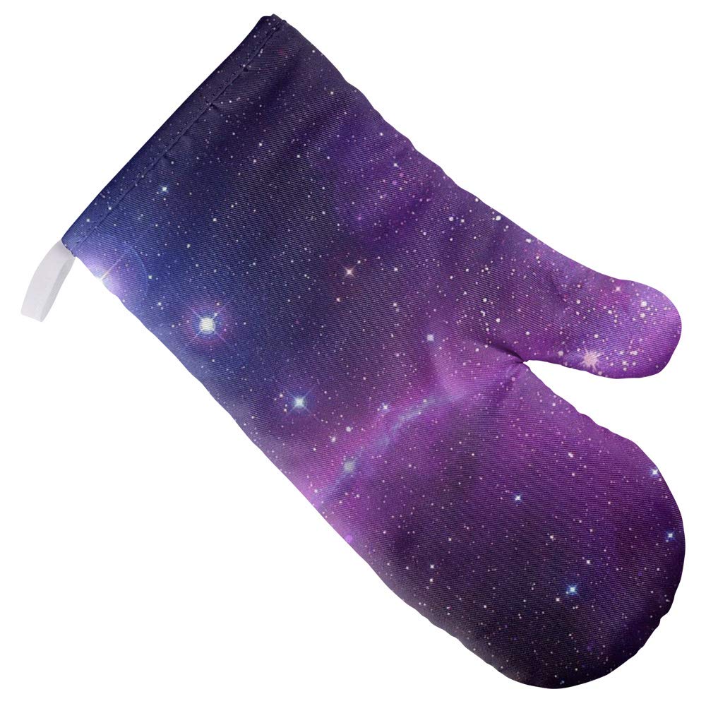 Space Purple Nebula Oven Mitt - Heat Resistant Kitchen Glove for Baking, Grilling & BBQ - Indoor & Outdoor Cooking Accessories (Perfect for Baking, Camping & Holiday Cooking)