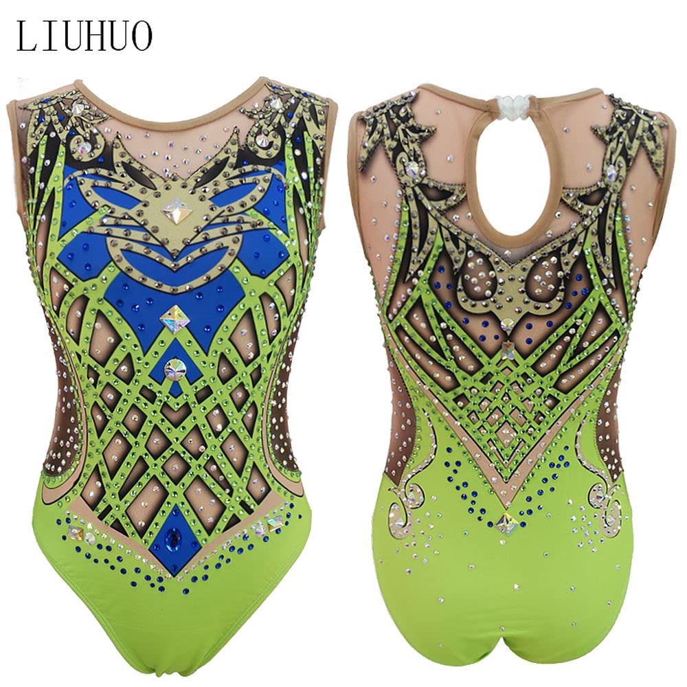 LIUHUO Handmade Synchronized Swimming Suits for Girls - Professional Training & Competition Leotards - Perfect for Swim Meets, Water Ballet, and Aquatic Performances