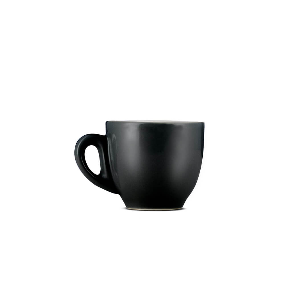Premium Black Porcelain Espresso Cup & Saucer Set (2oz/70ml) - Durable Ceramic Coffee Cups for Espresso, Cappuccino & Latte - Perfect for Home, Café & Restaurant Use