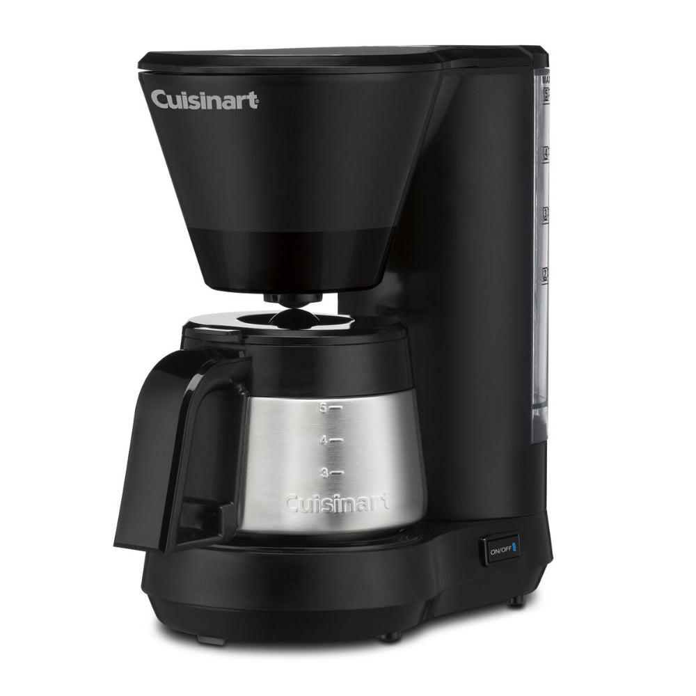 Cuisinart 5 Cup Coffee Maker with Stainless Steel Carafe - Black | Compact Drip Coffee Machine for Home, Office & Small Kitchens | Perfect for Single Serve or Small Groups