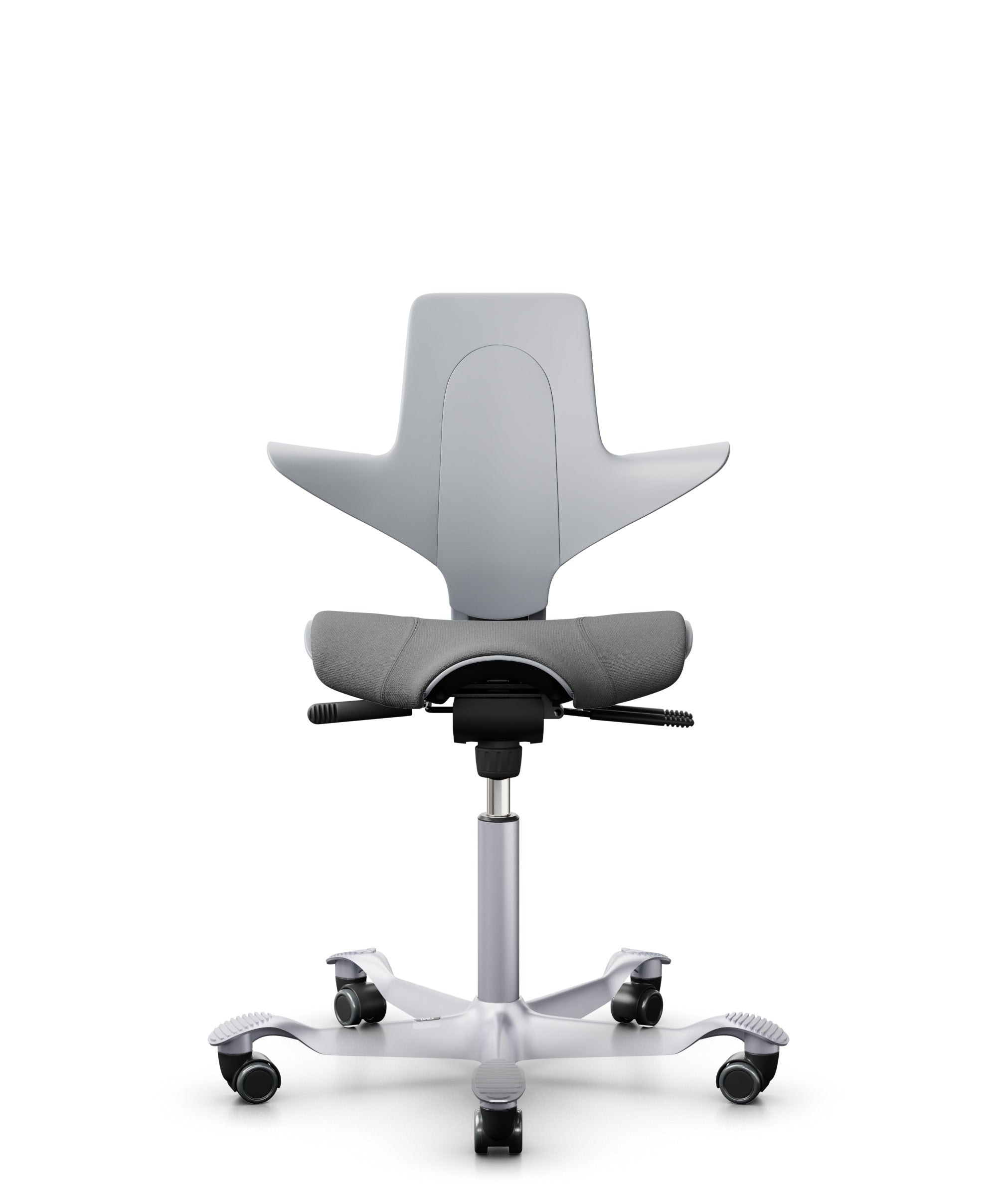 HÅG Capisco Puls 8020 Ergonomic Office Chair - Grey & Silver Mesh Back with Adjustable Height - Perfect for Home Office, Gaming & Workspace Comfort