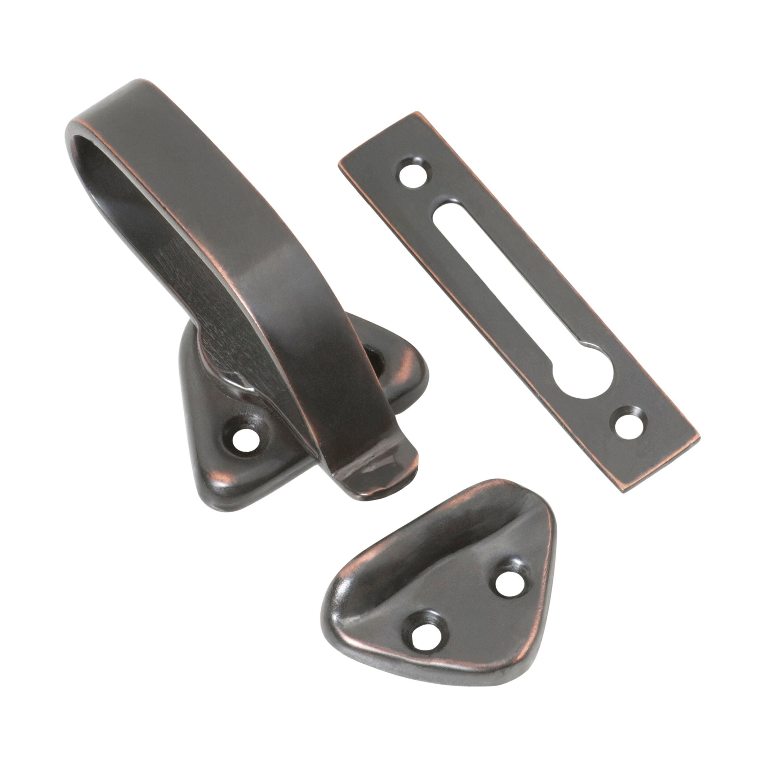 Antique Copper 1686 Hopper Window Fastener - 74mm x 39mm x 31mm - Vintage Style Window Latch for Home, Shed & Cabin Security - Perfect for Restoring Historic Windows