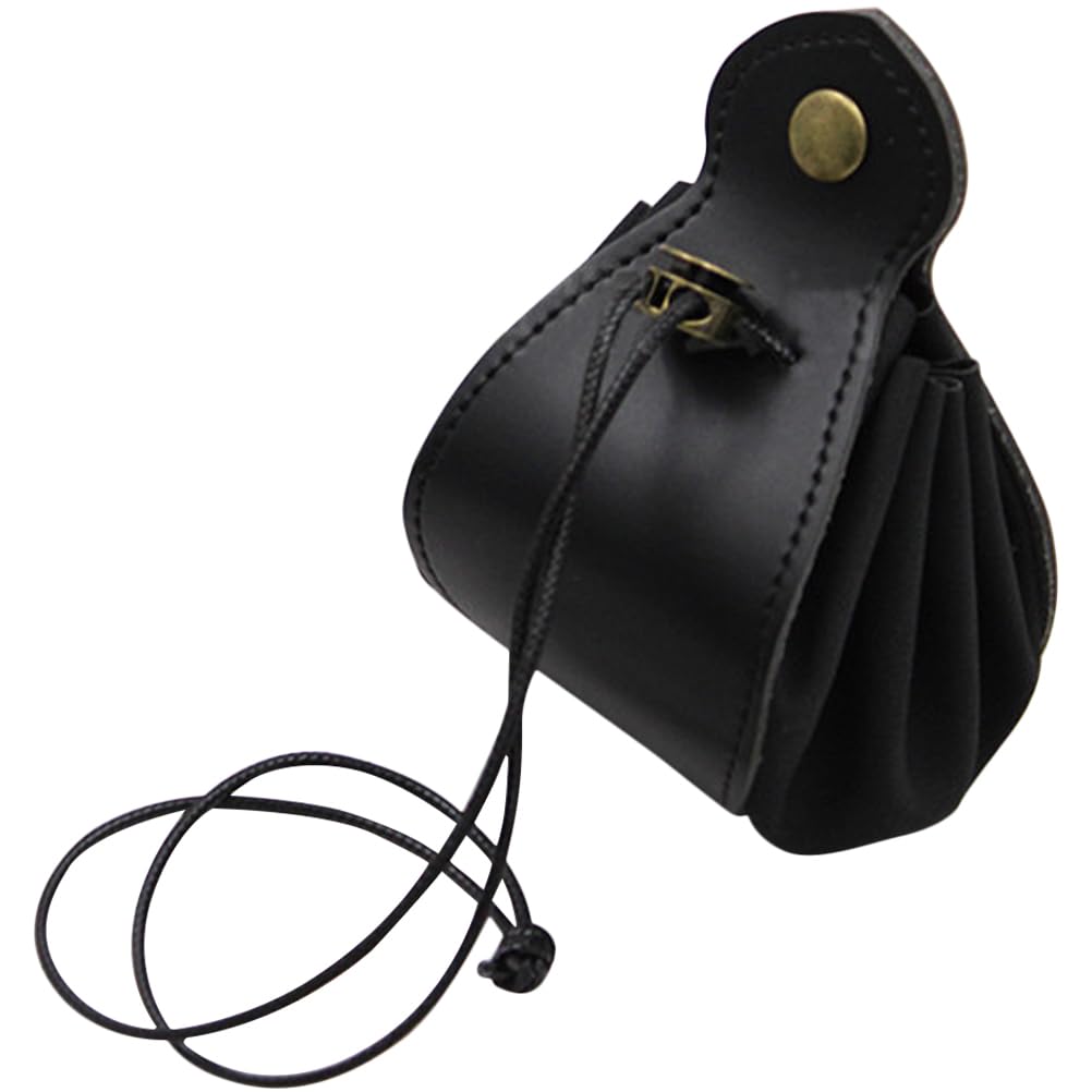 Genuine Leather Dice Storage Bag with Drawstring & Button - Decorative Tray for D&D Dice, Jewelry, Coins & Accessories | Perfect for Tabletop Gaming, Travel & Organizing Small Items