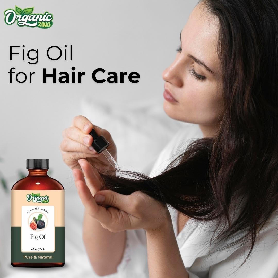 Organic Zing Fig (Ficus carica) Oil - 100% Pure Natural Carrier Oil for Skin Care, Hair Growth & Aromatherapy | Moisturizing, Anti-Aging & Diffuser Use | 3.99 fl oz (118ml) | Perfect for DIY Beauty Recipes & Relaxation Therapy