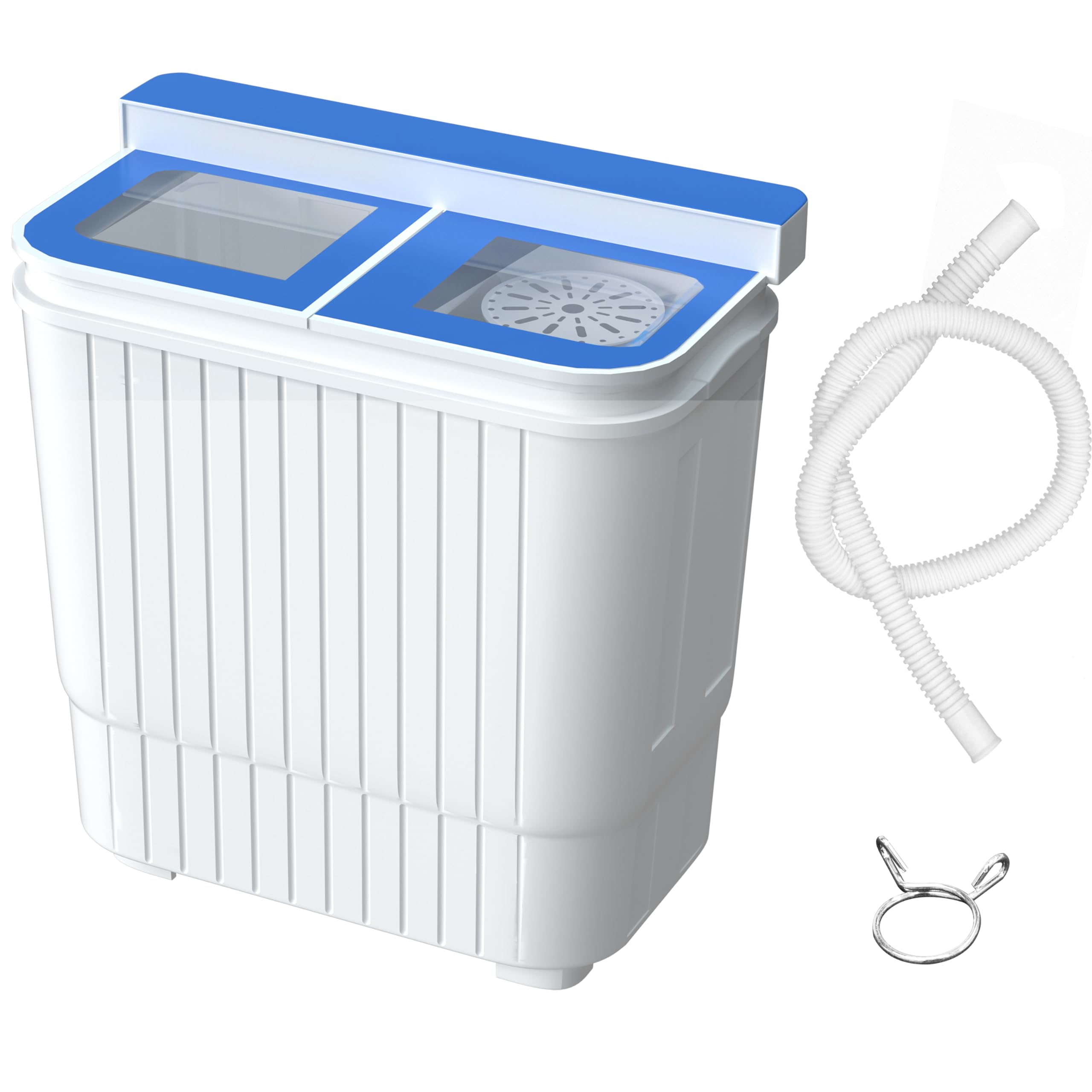 INTERGREAT 22 lbs Portable Twin Tub Washing Machine with Spin Dryer - Compact Mini Washer for Apartments, Dorm, RV & Camping - Perfect for Small Spaces, Travel & Off-Grid Laundry (Blue)