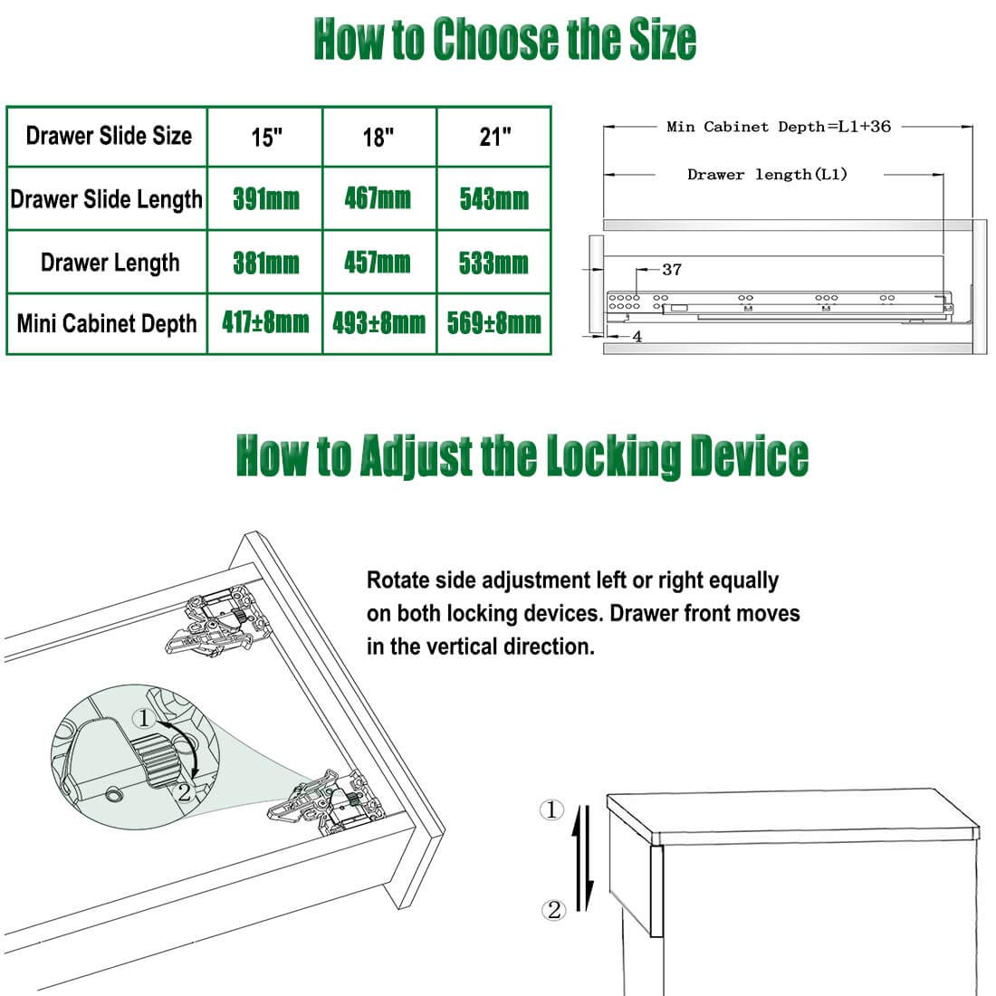 OCG Soft Close Undermount Drawer Slides 21 Inch (6 Pairs) - Full Extension Concealed Cabinet Runners with Mounting Screws & Brackets - Perfect for Kitchen Cabinets, Dressers, and Furniture Installation