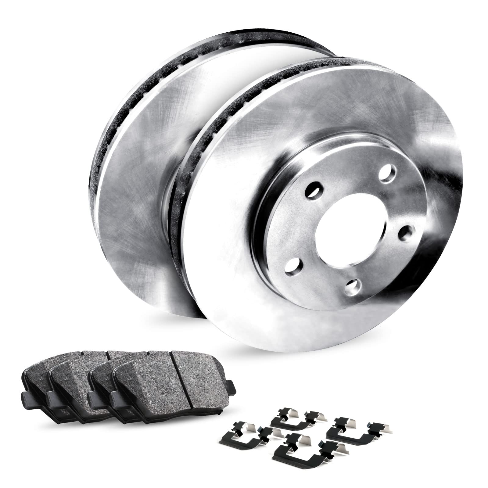 R1 Concepts Rear Brake Pads and Rotors Kit - Semi Metallic Brake System with Hardware (REB.66046.04) | Perfect for Truck, SUV & Performance Vehicle Upgrades | Safe Stopping Power for Highway & Off-Road Driving