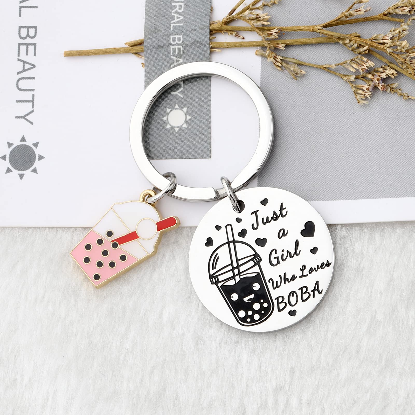 MYOSPARK Bubble Tea Keychain - Cute Milk Tea Jewelry Gift for Bubble Tea Lovers, Girls & Women - Perfect for Keyrings, Bags, Gifts & Bubble Tea Enthusiast Accessories