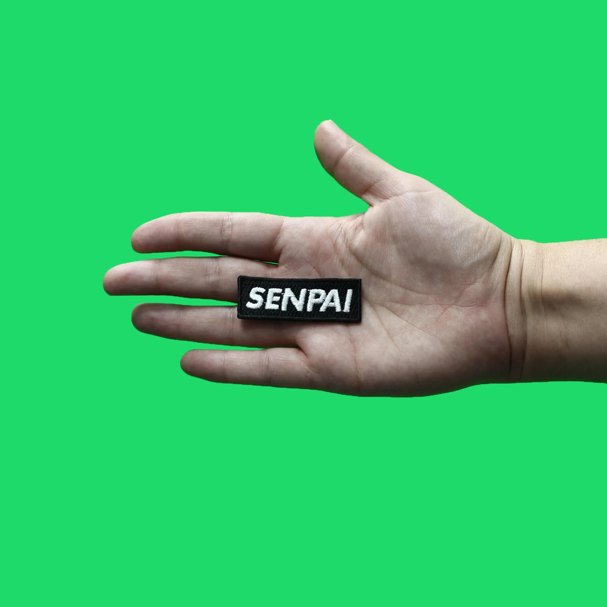 Senpai Hat Patch Box Logo Embroidered Iron On - Anime Fashion Accessory for Cosplay, Streetwear & DIY Clothing Customization