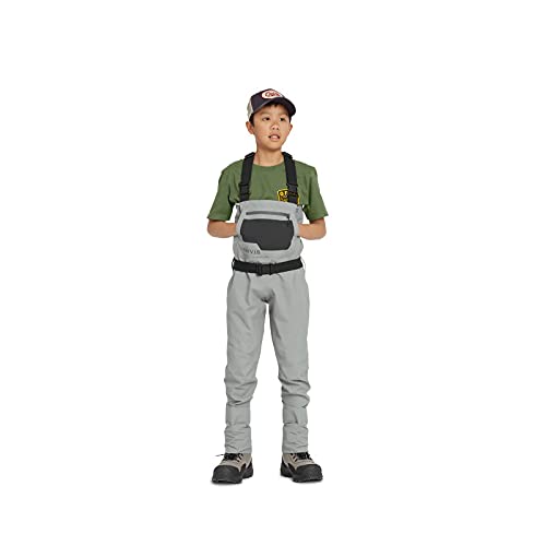 Orvis Clearwater Kids Chest Waders - Waterproof Fly Fishing Gear with Neoprene Booties & Storage Pocket - Perfect for Stream Fishing and Outdoor Adventures