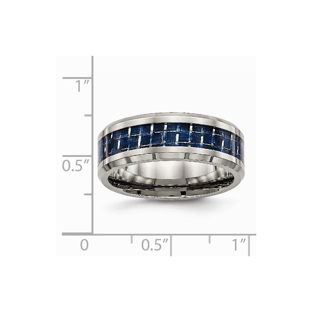 Premium Solid Titanium Men's Wedding Band Ring with Blue Carbon Fiber Inlay - Comfort Fit Design for Everyday Wear & Special Occasions
