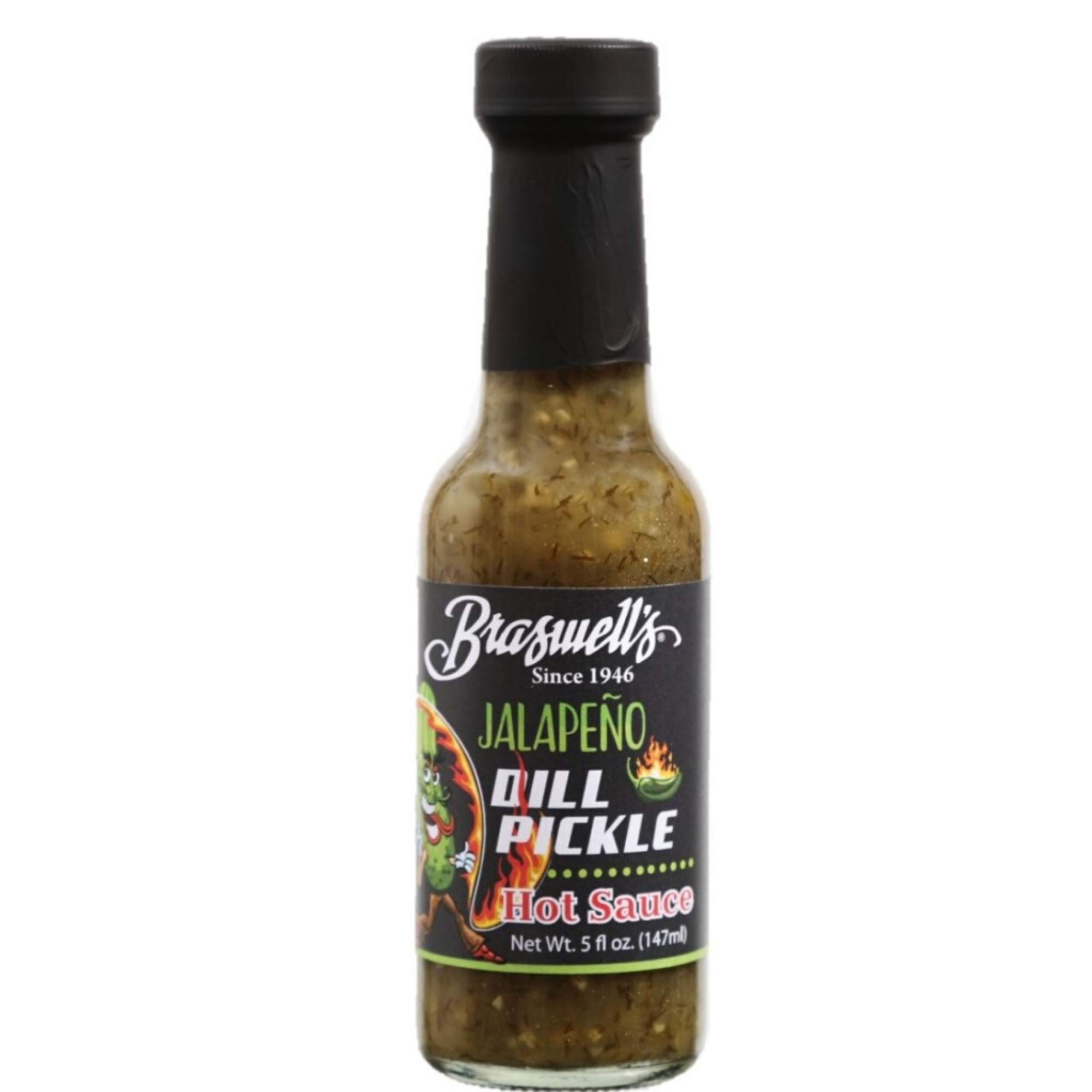 Braswell's Jalapeno Dill Pickle Hot Sauce - 5oz Bottle | Spicy Pickle Flavor | Perfect for Burgers, Tacos & Bloody Marys | Gluten-Free & Vegan Friendly