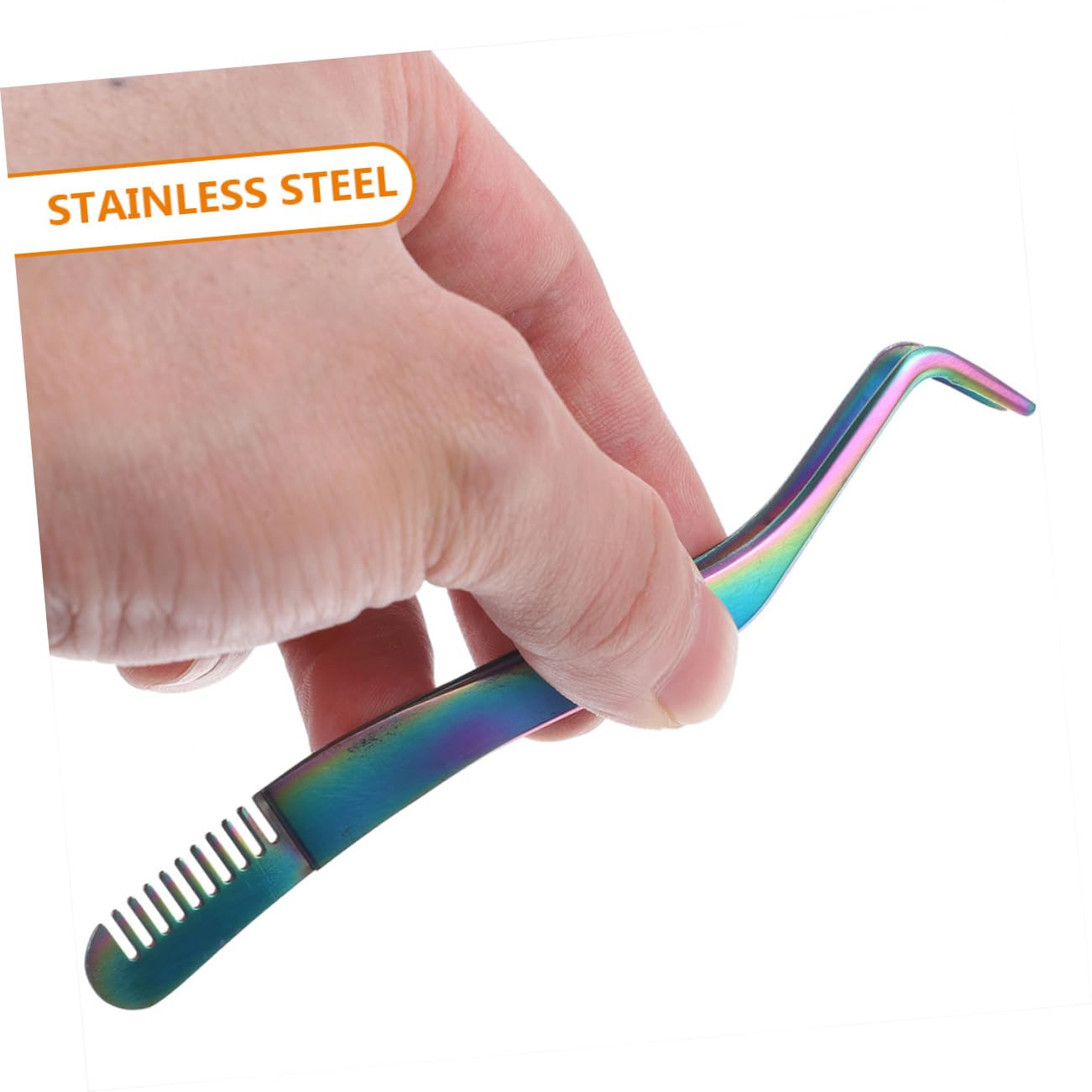 Professional Stainless Steel Eyebrow Tweezers & Lash Comb Set - Precise Eyelash Extension Tools for Perfect Brows & Lashes - Ideal for Salon, Home Use & Travel Makeup Kit