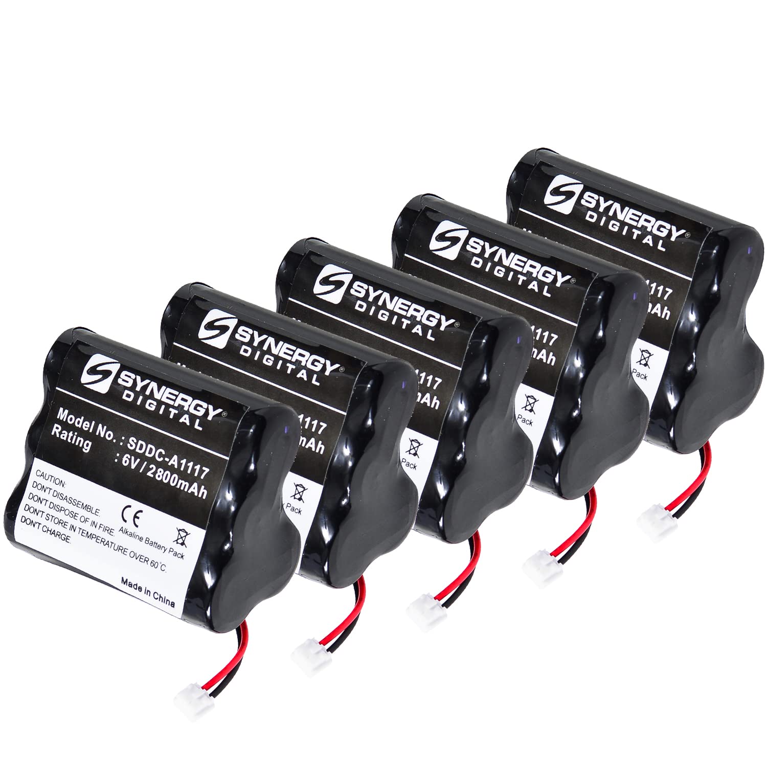 Synergy Digital Door Lock Batteries - 6V 2800mAh Alkaline Replacement for Saflok A28310 Door Lock (5-Pack SDDC-A1117) | Secure Access for Hotels, Offices & Smart Homes