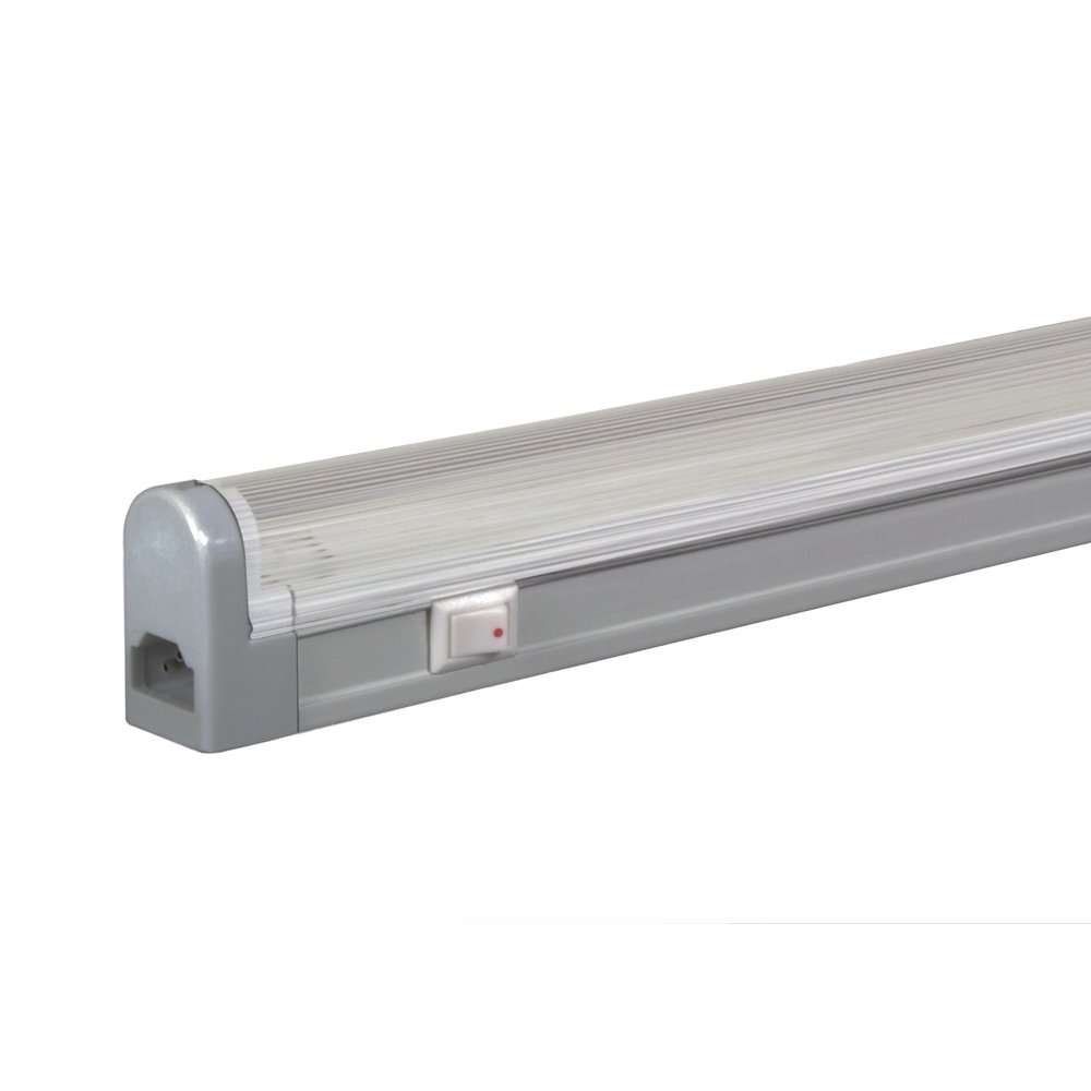**Jesco Lighting SG4A-28SW/30-S Adjustable 28W T4 Light Fixture, 3000K Warm White, Silver Finish, with On/Off Switch – Perfect for Under Cabinet, Shelf, and Workspace Lighting**