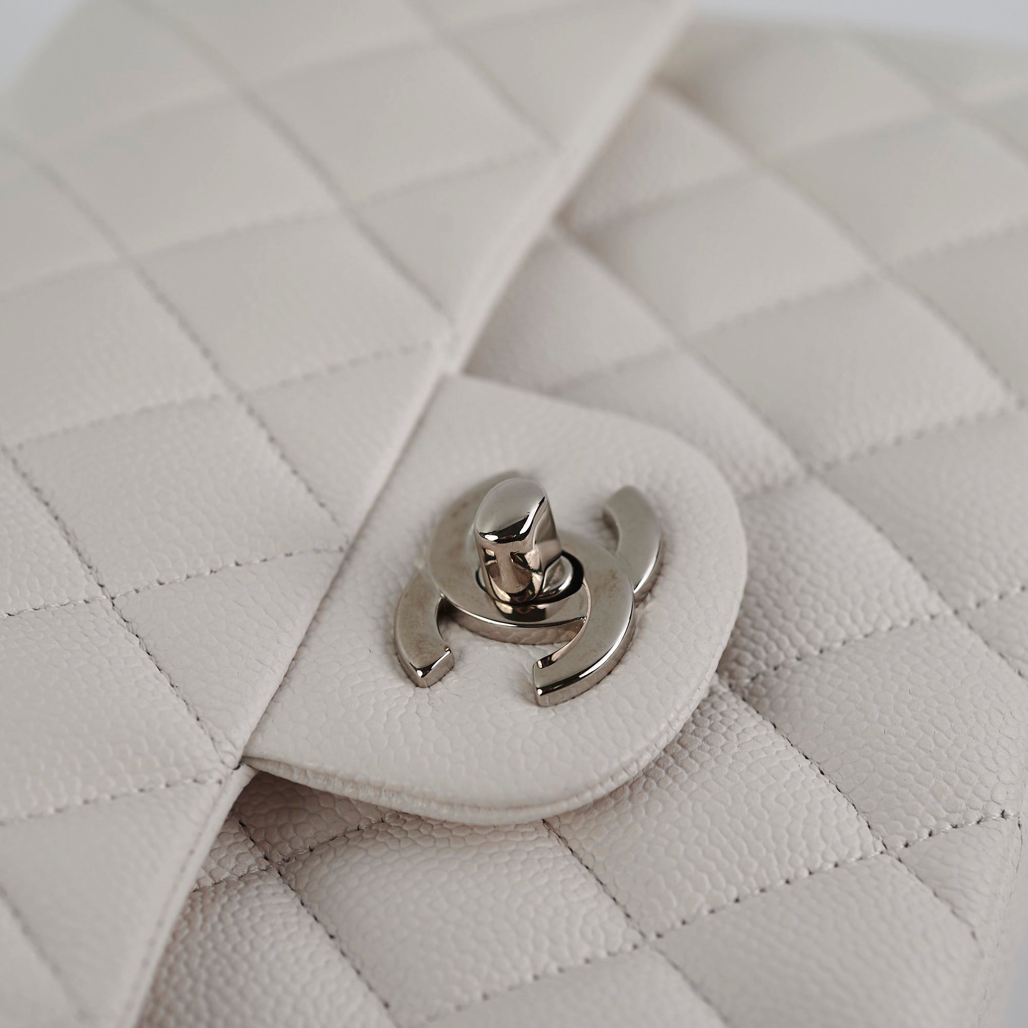 Chanel Caviar Small Double Classic Flap Bag White 30 Series - Luxury Crossbody Purse for Women, Perfect for Parties & Date Nights