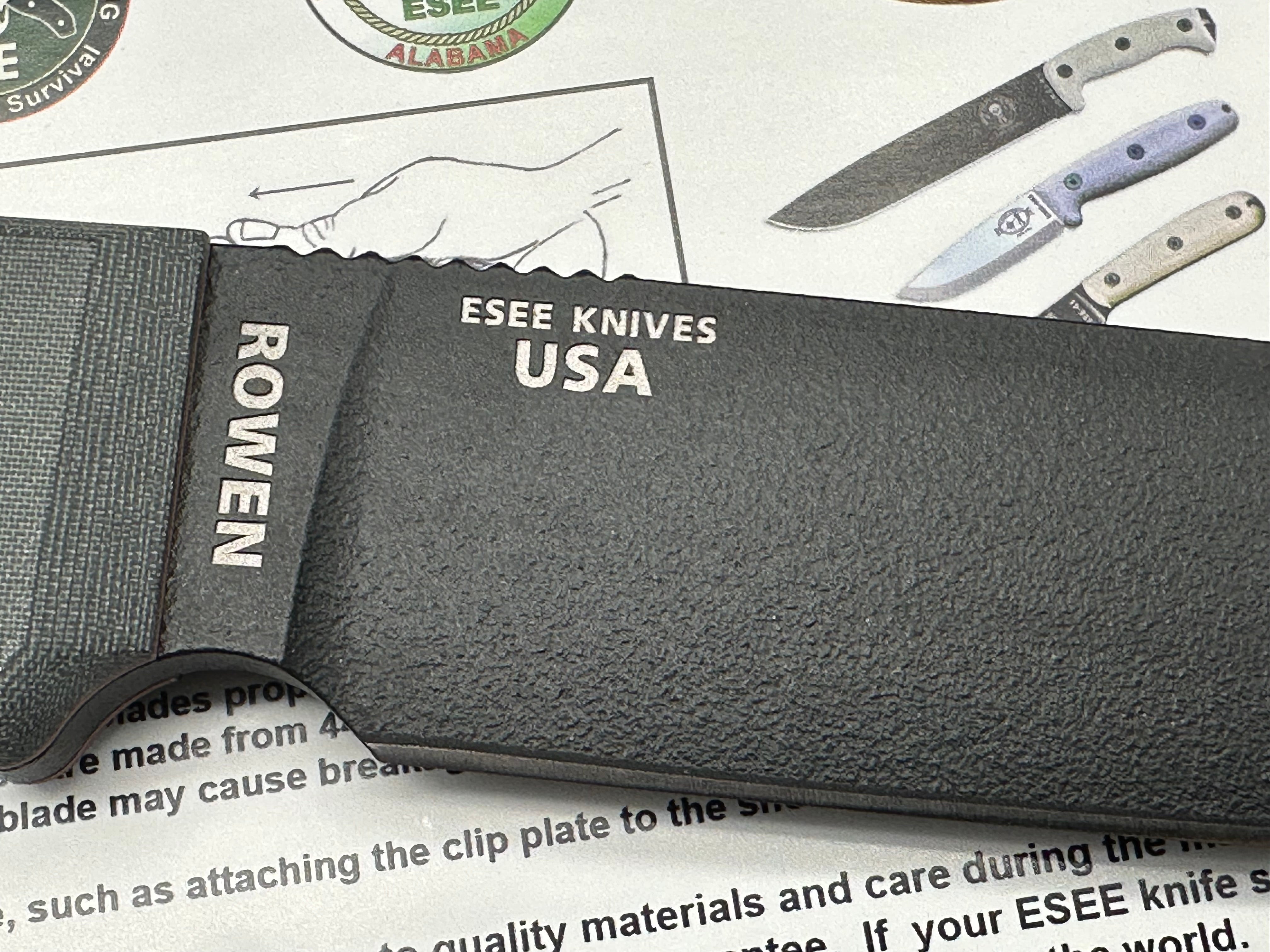 ESEE 4P KO Survival Knife - 4.5 Inch Black Tactical Fixed Blade Hunting Knife | Outdoor Camping, Bushcraft & Survival Gear | Perfect for Hiking, Hunting & Emergency Preparedness