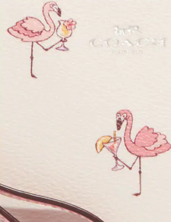 Coach Corner Zip Wristlet with Flamingo Print - Stylish Crossbody Wallet for Women | Perfect for Everyday Use, Travel & Shopping