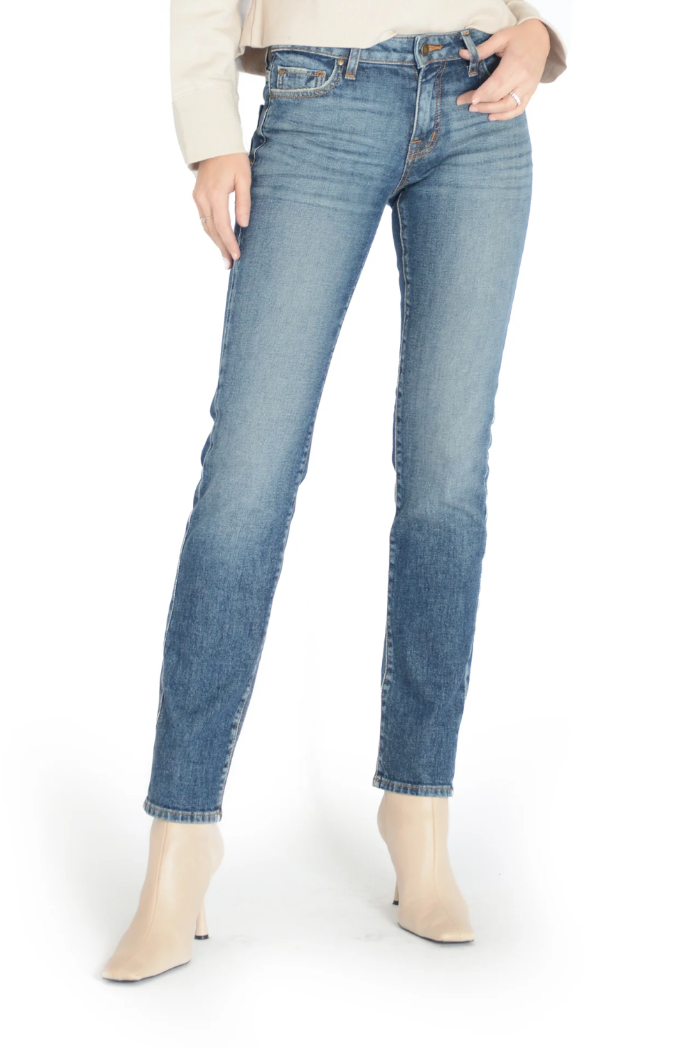 AXL Girlfriend Fit Jeans in Cortez Blue - Stylish High Waist Skinny Jeans for Women | Perfect for Casual Outfits, Date Nights & Everyday Wear