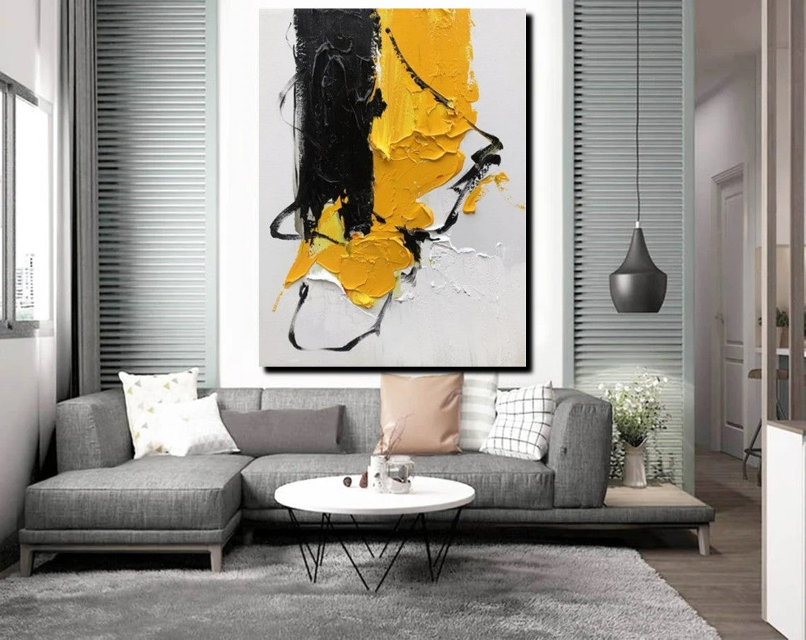Abstract Acrylic Paintings for Living Room Behind Sofa & Bedroom Decor | Contemporary Palette Knife Canvas Wall Art | Buy Modern Art Online | Perfect for Home & Office Decoration