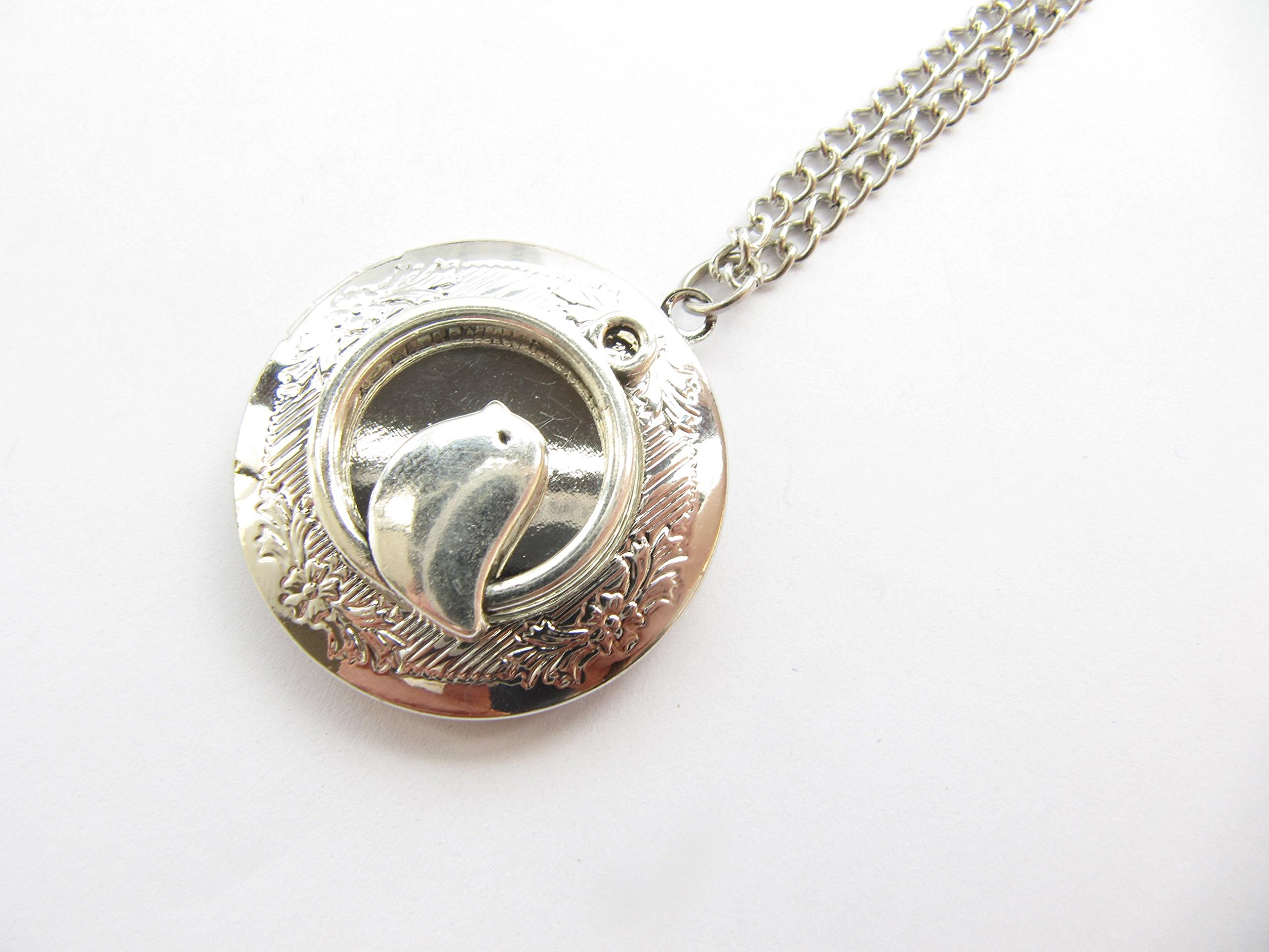 Silver Bird Locket Necklace - Woodland Jewelry Pendant for Bird Photography & Nature Lovers | Perfect Gift for Birdwatchers, Outdoor Enthusiasts & Nature-Inspired Fashion